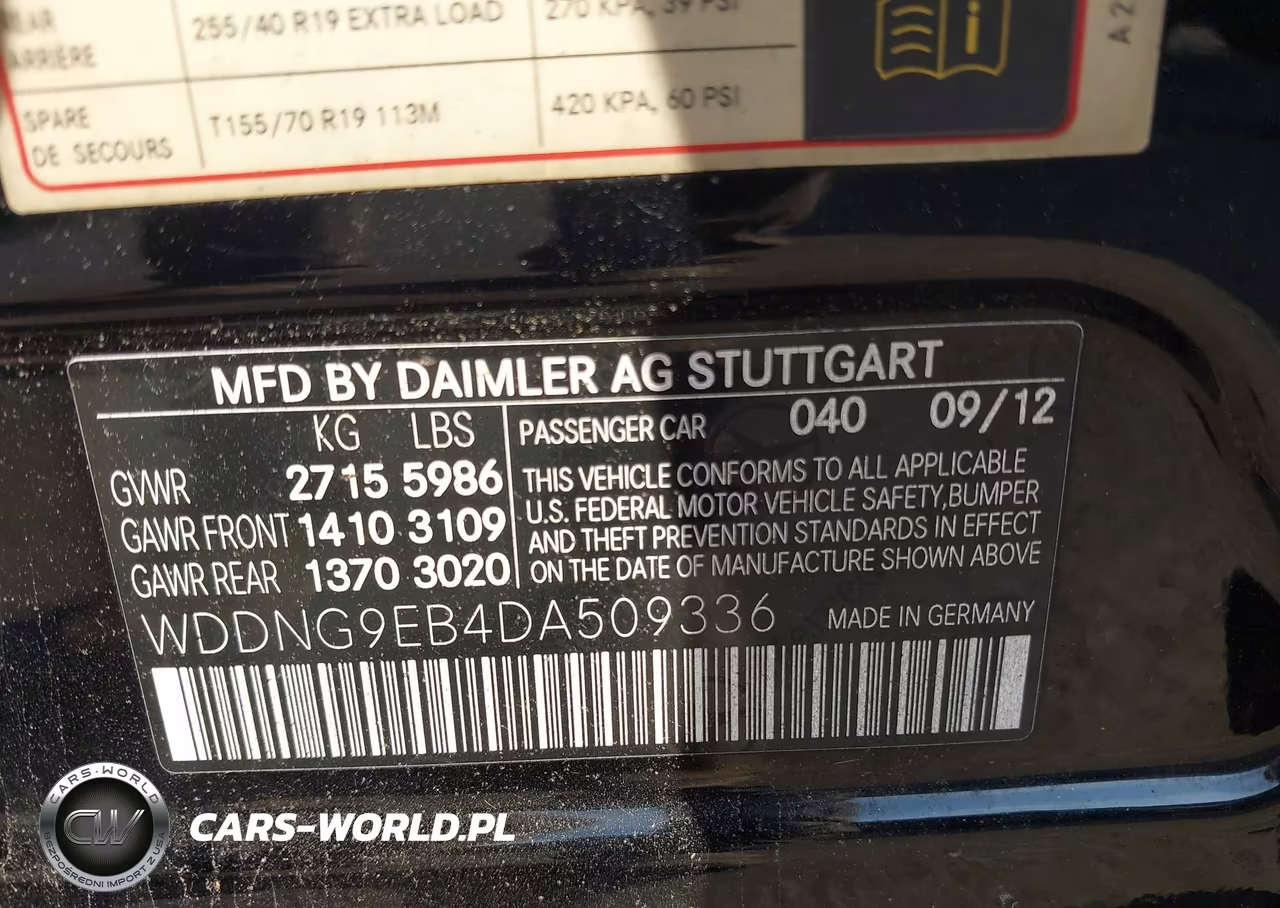 2013 Mercedes-Benz S 550 4Matic VIN:WDDNG9EB4DA509336 - 9