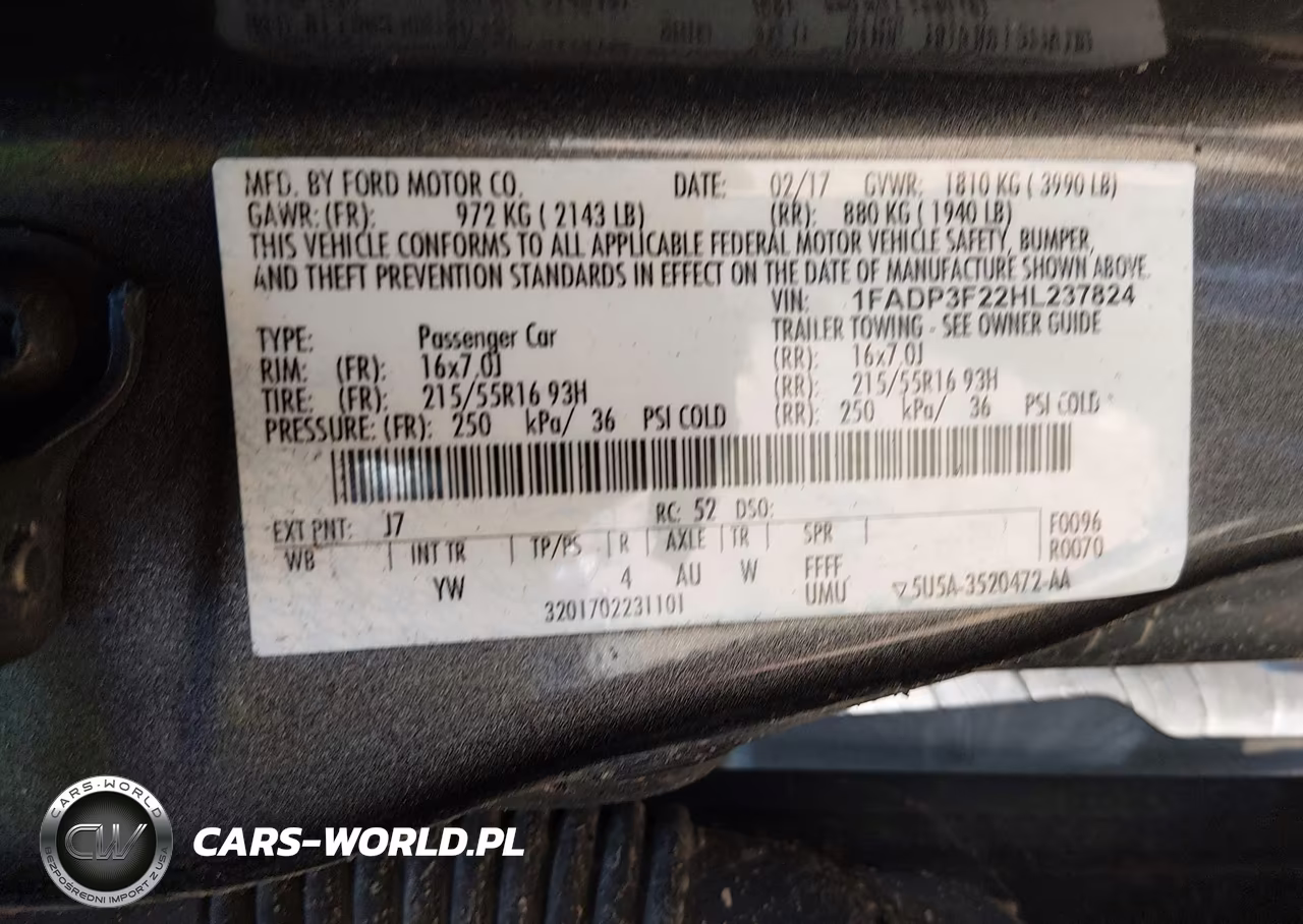 2017 Ford Focus Se VIN:1FADP3F22HL237824 - 9