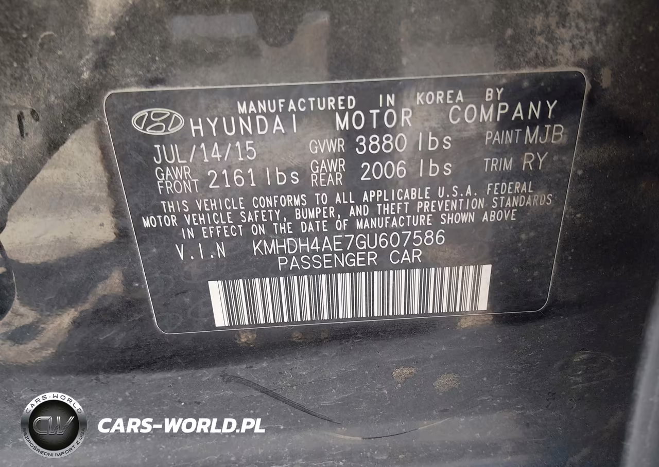 2016 Hyundai Elantra Limited VIN:KMHDH4AE7GU607586 - 9