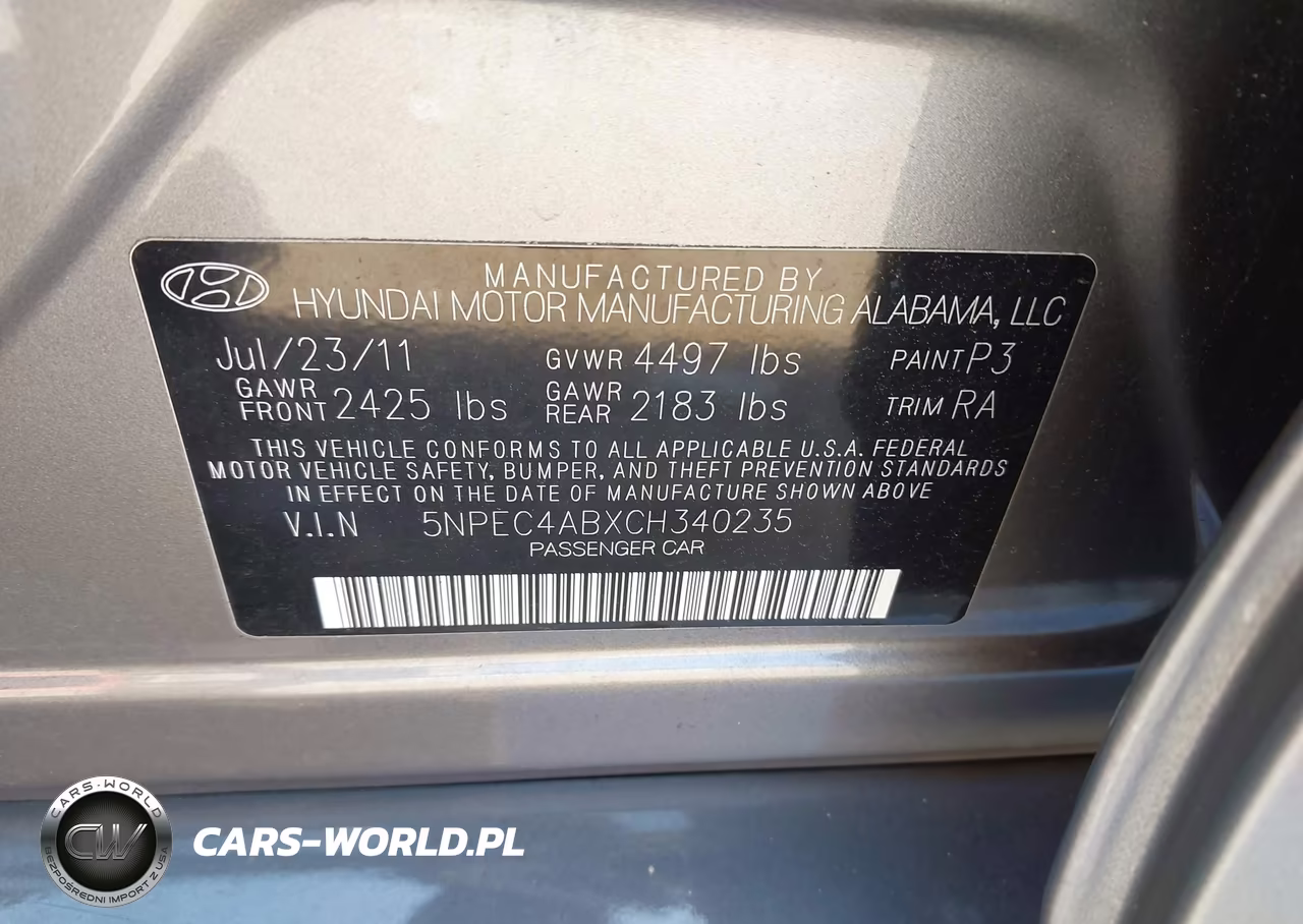 2012 Hyundai Sonata Limited 2.0T VIN:5NPEC4ABXCH340235 - 9