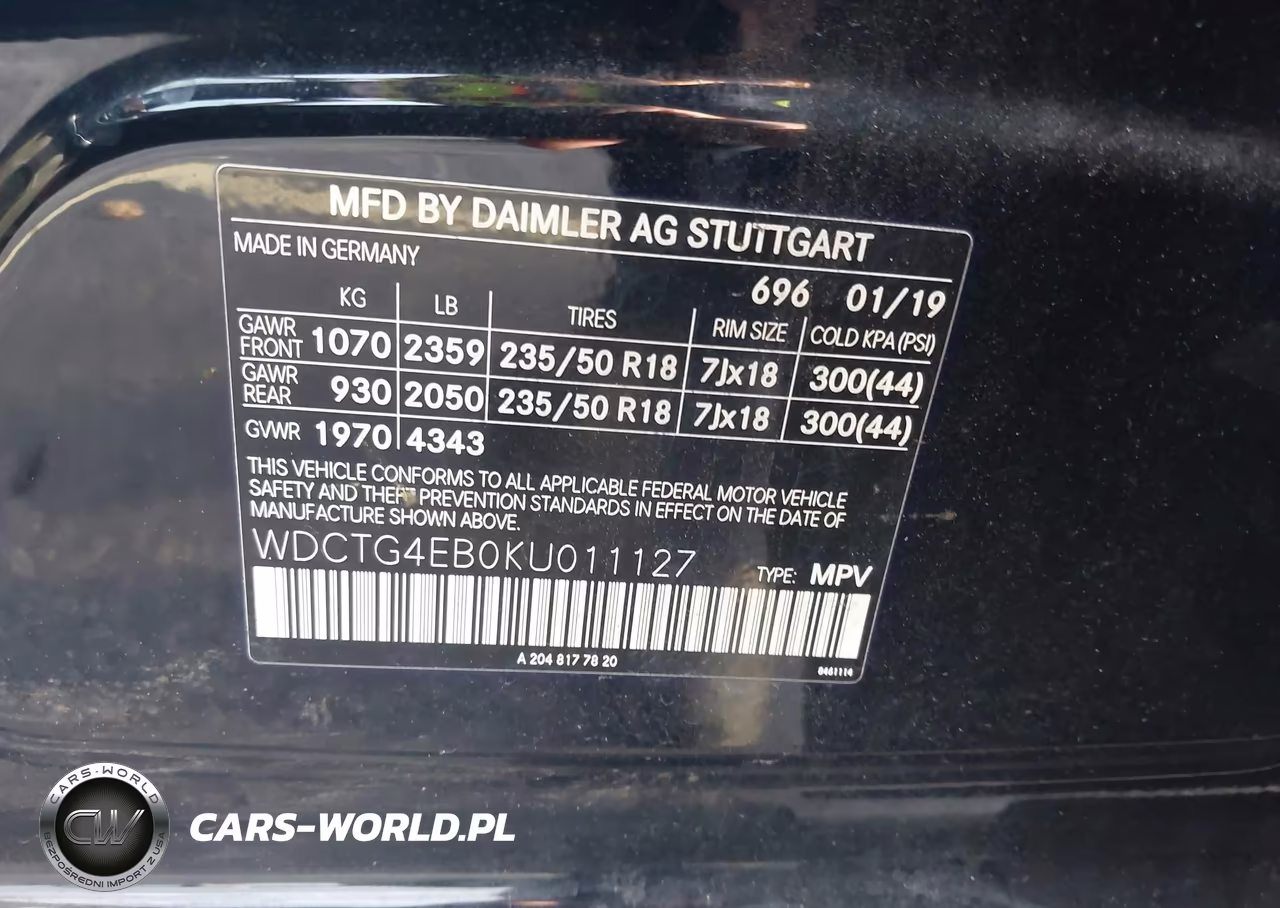 2019 Mercedes-Benz Gla 250 VIN:WDCTG4EB0KU011127 - 9