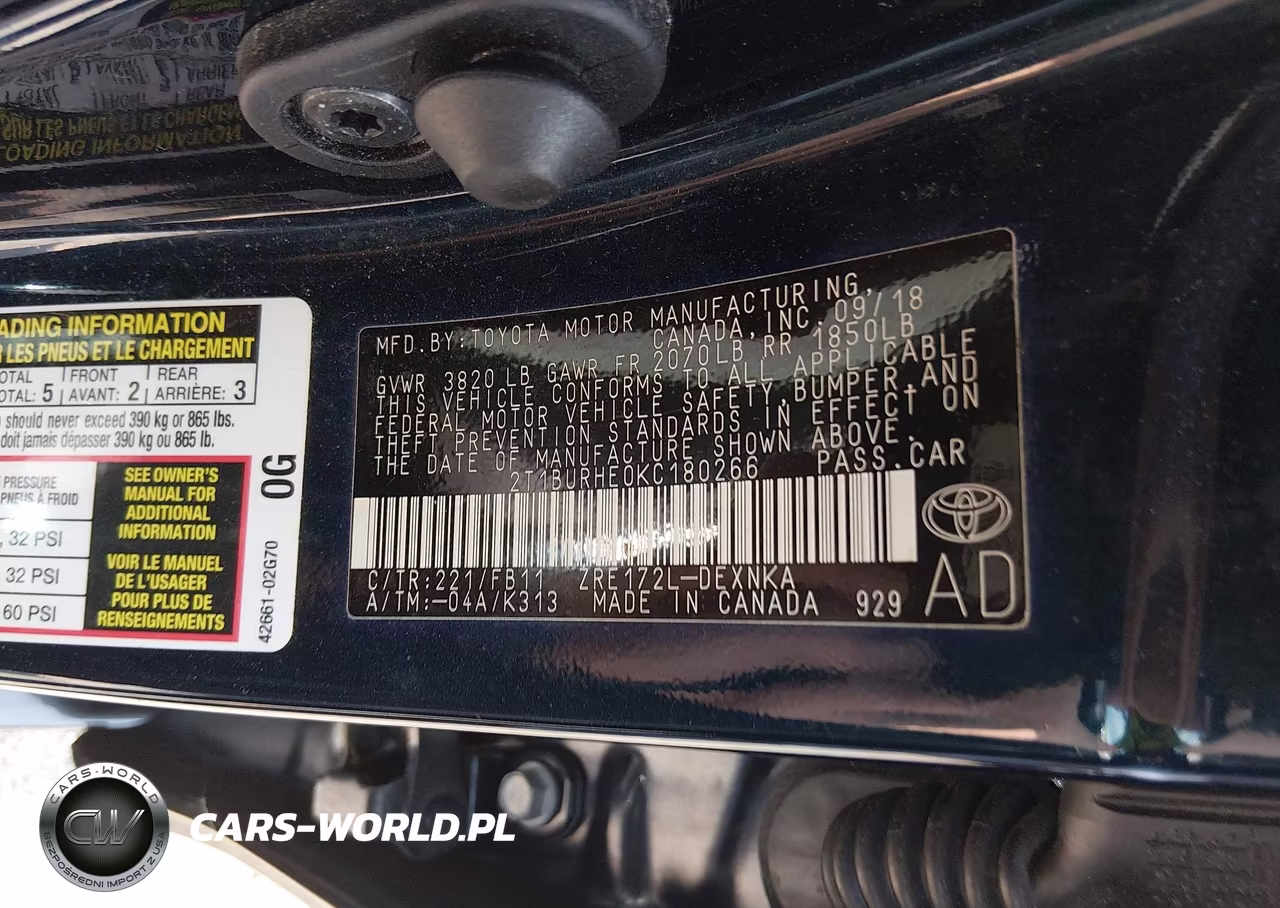2019 Toyota Corolla Le VIN:2T1BURHE0KC180266 - 9