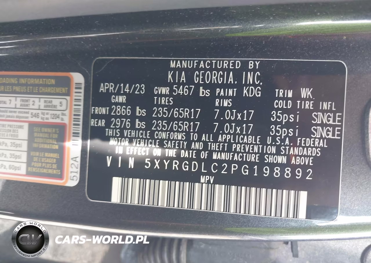 2023 Kia Sorento Lx VIN:5XYRGDLC2PG198892 - 9