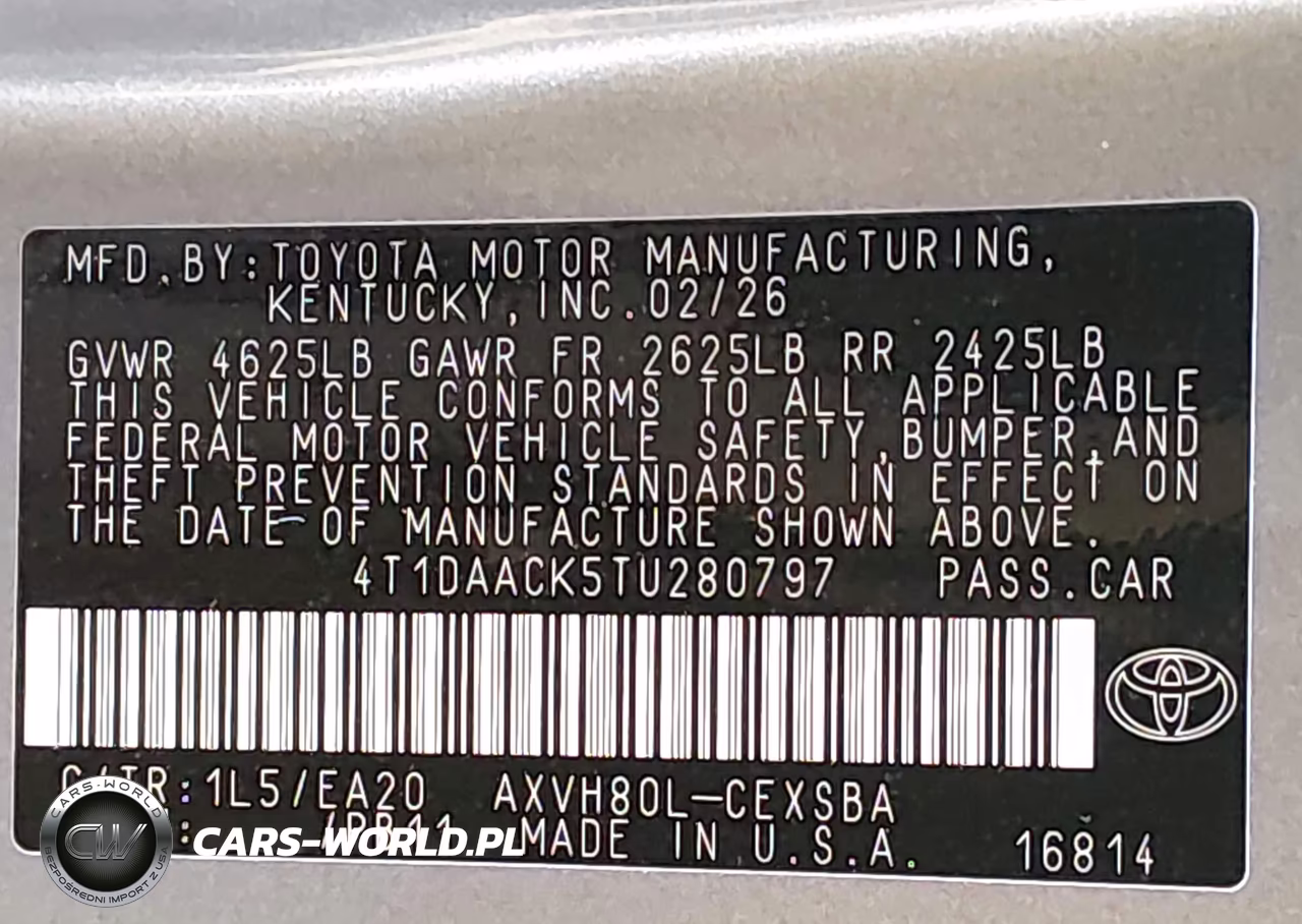 2026 Toyota Camry VIN:4T1DAACK5TU280797 - 9