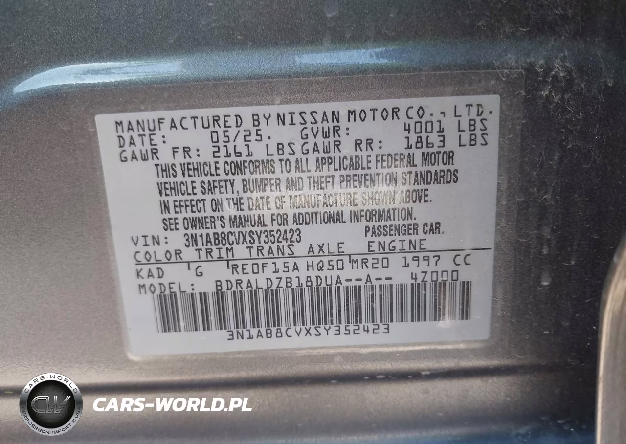 2025 Nissan Sentra Sv VIN:3N1AB8CVXSY352423 - 9