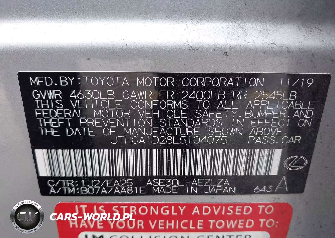 2020 Lexus Is 300 VIN:JTHGA1D28L5104075 - 9