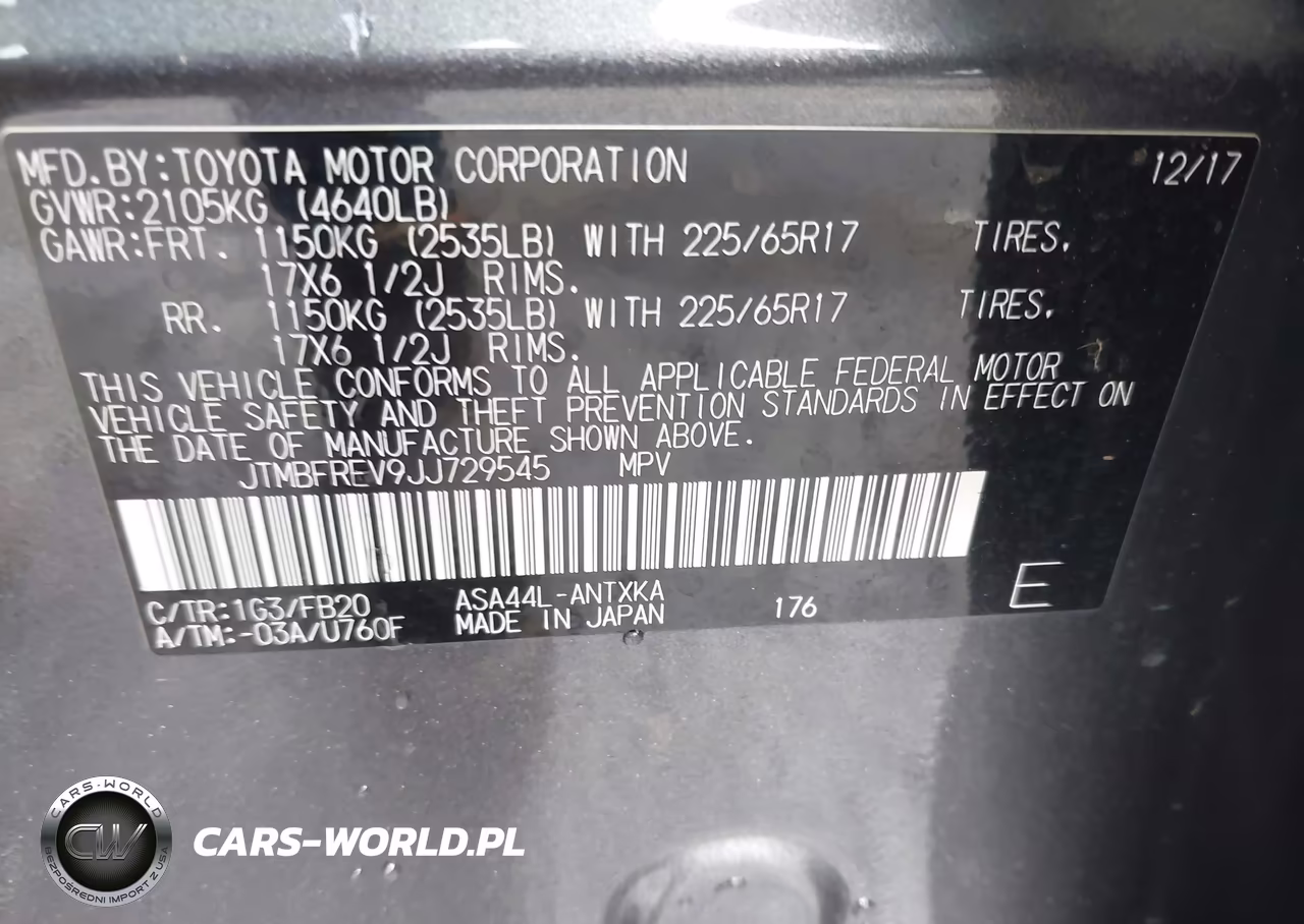 2018 Toyota Rav4 Le VIN:JTMBFREV9JJ729545 - 9