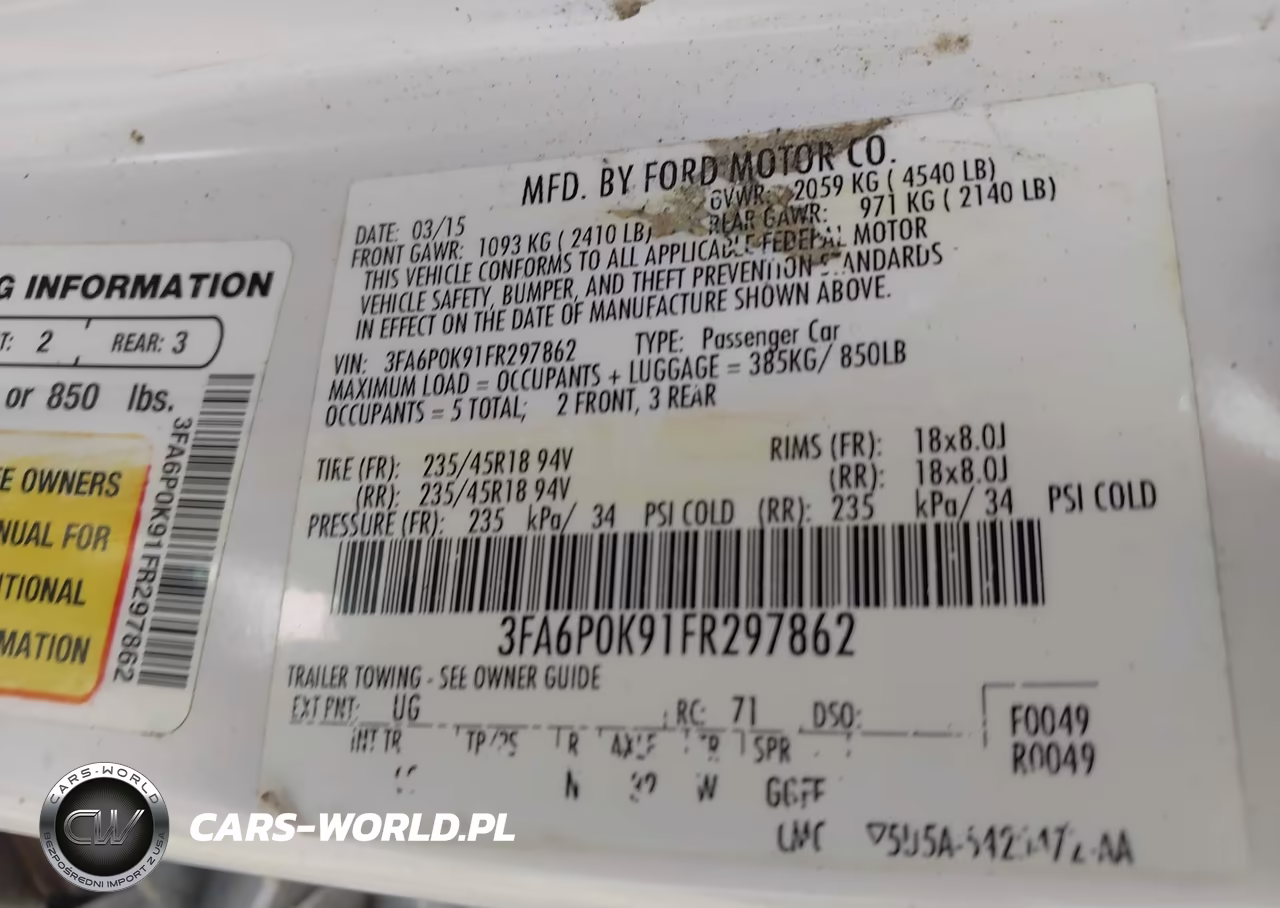 2015 Ford Fusion Titanium VIN:3FA6P0K91FR297862 - 9