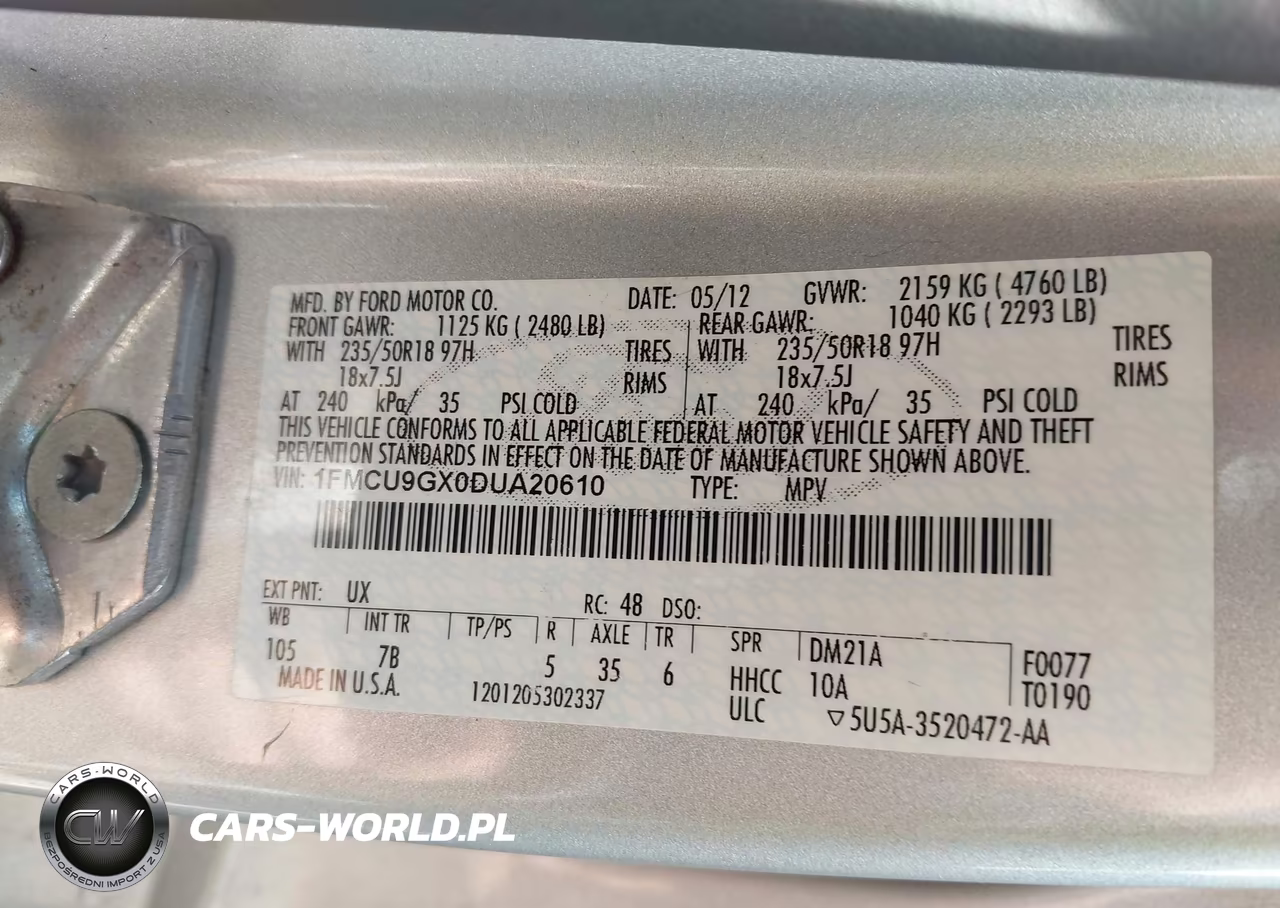 2013 Ford Escape Se VIN:1FMCU9GX0DUA20610 - 9