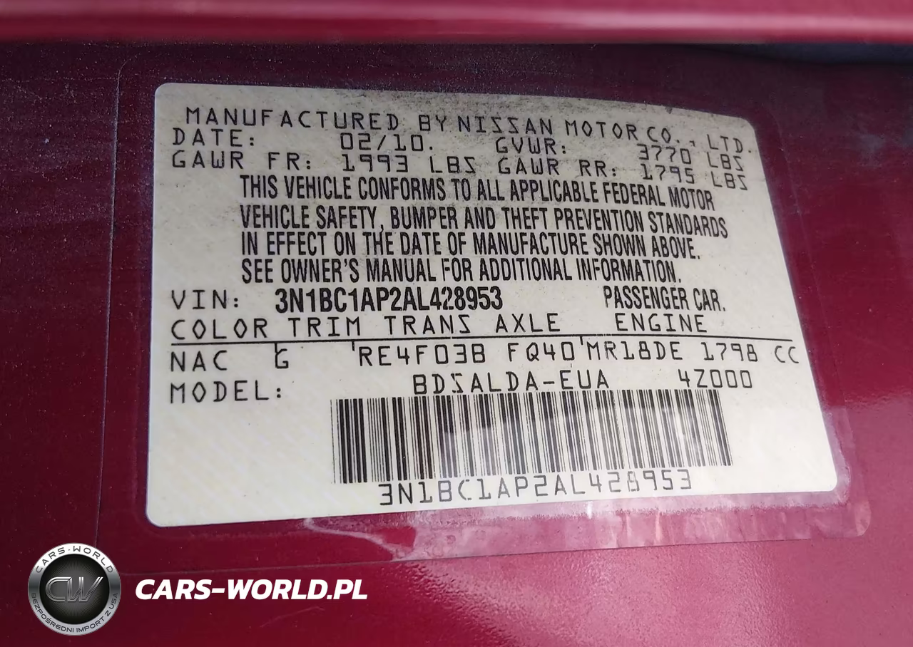 2010 Nissan Versa 1.8S VIN:3N1BC1AP2AL428953 - 9