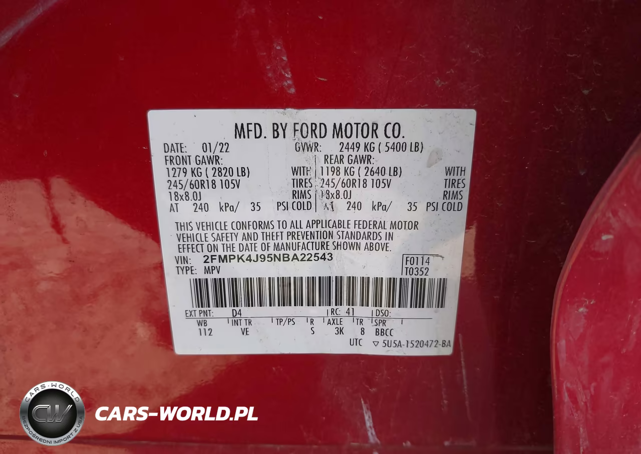 2022 Ford Edge Sel VIN:2FMPK4J95NBA22543 - 9
