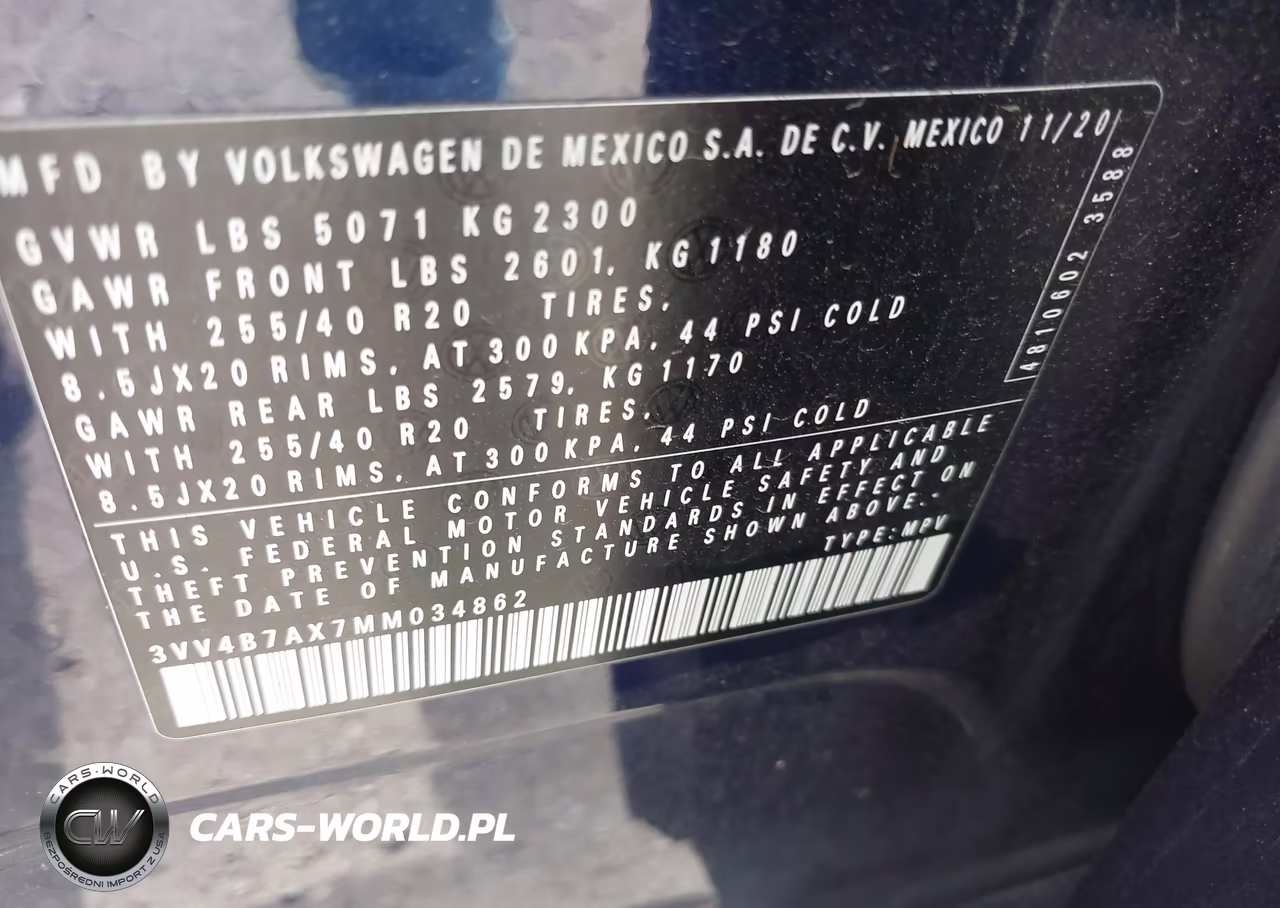 2021 Volkswagen Tiguan 2.0T Sel Premium R-Line VIN:3VV4B7AX7MM034862 - 9