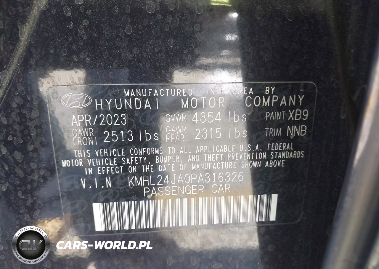 2023 Hyundai Sonata Se VIN:KMHL24JA0PA316326 - 9