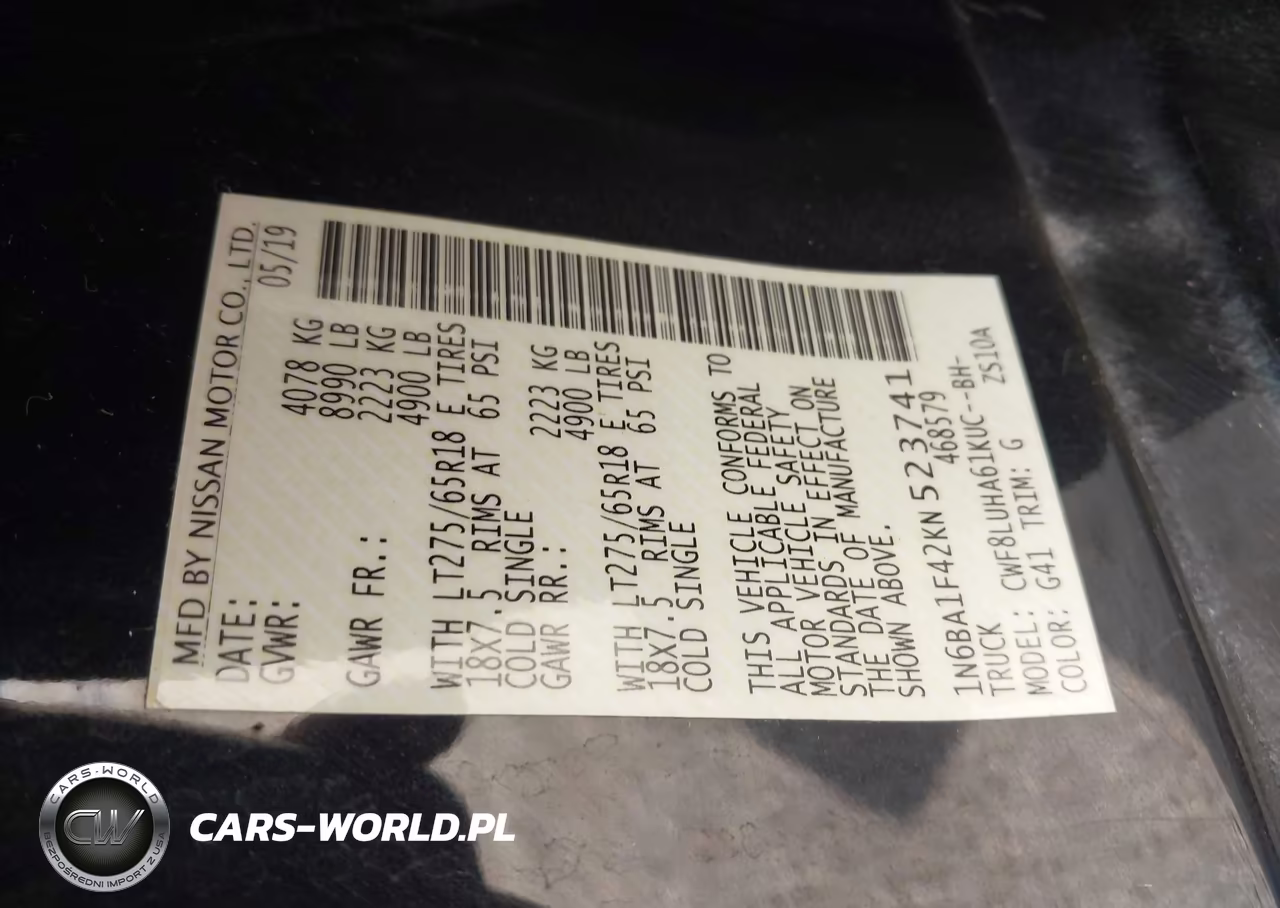 2019 Nissan Titan Xd Pro-4X Diesel VIN:1N6BA1F42KN523741 - 9