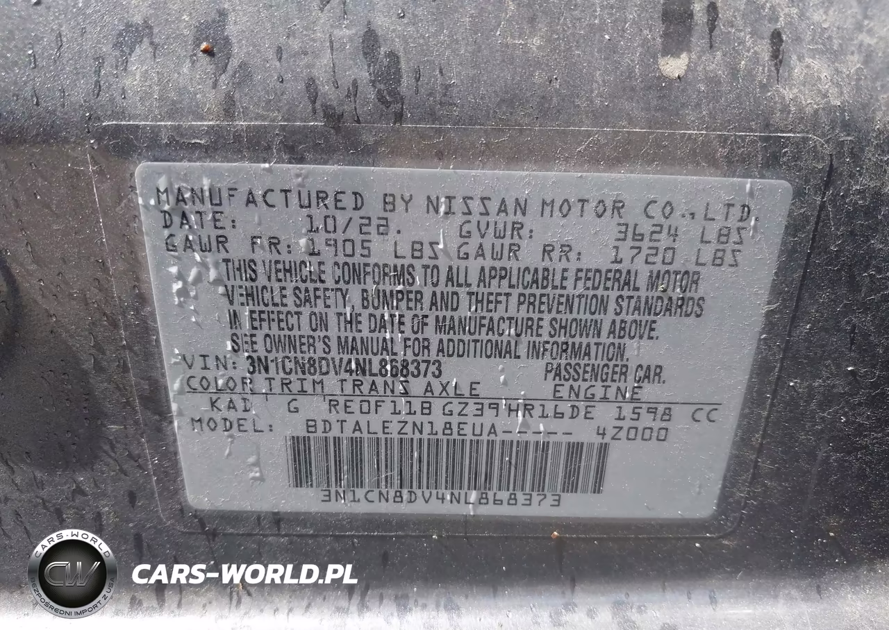 2022 Nissan Versa 1.6 S Xtronic Cvt VIN:3N1CN8DV4NL868373 - 9