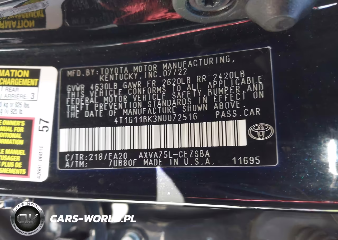 2022 Toyota Camry Se Awd VIN:4T1G11BK3NU072516 - 9