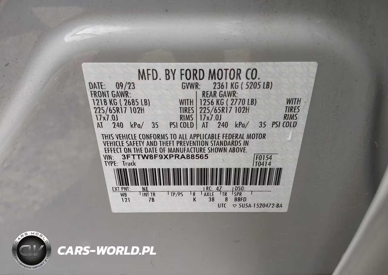 2023 Ford Maverick Xlt VIN:3FTTW8F9XPRA88565 - 9