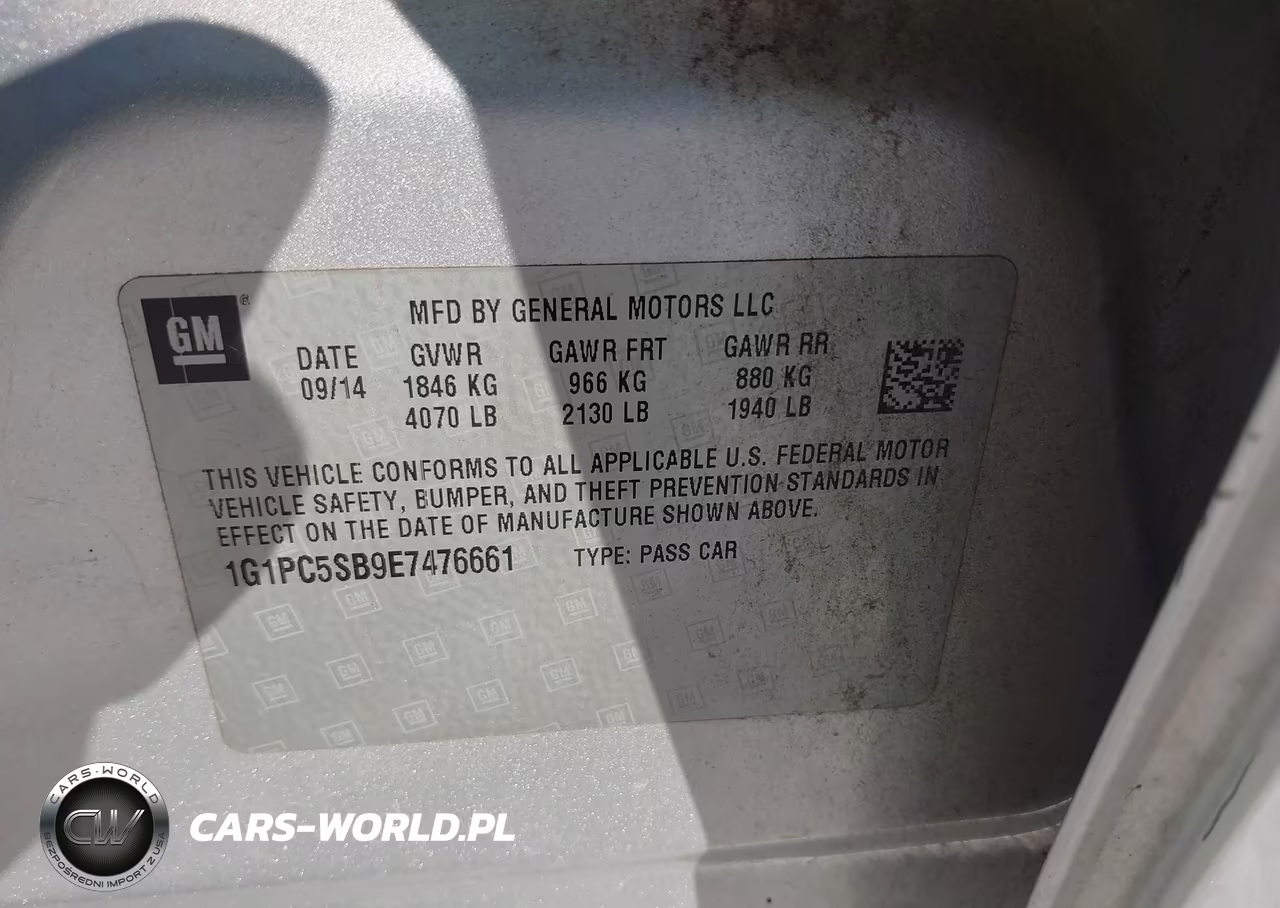 2014 Chevrolet Cruze 1Lt Auto VIN:1G1PC5SB9E7476661 - 9