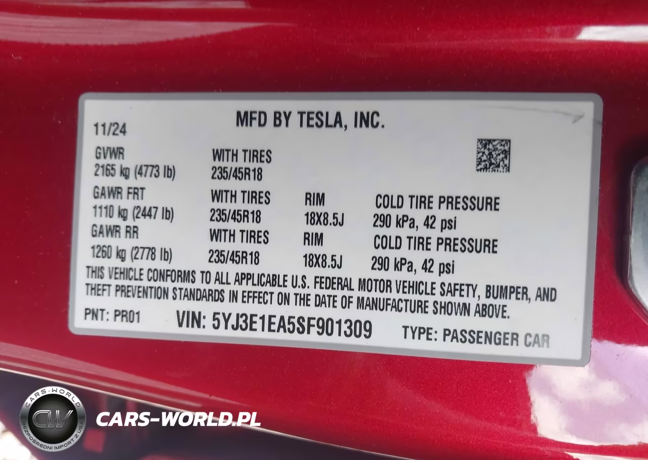 2025 Tesla Model 3 Long Range Rear-Wheel Drive-Standard Rear-Wheel Drive VIN:5YJ3E1EA5SF901309 - 9