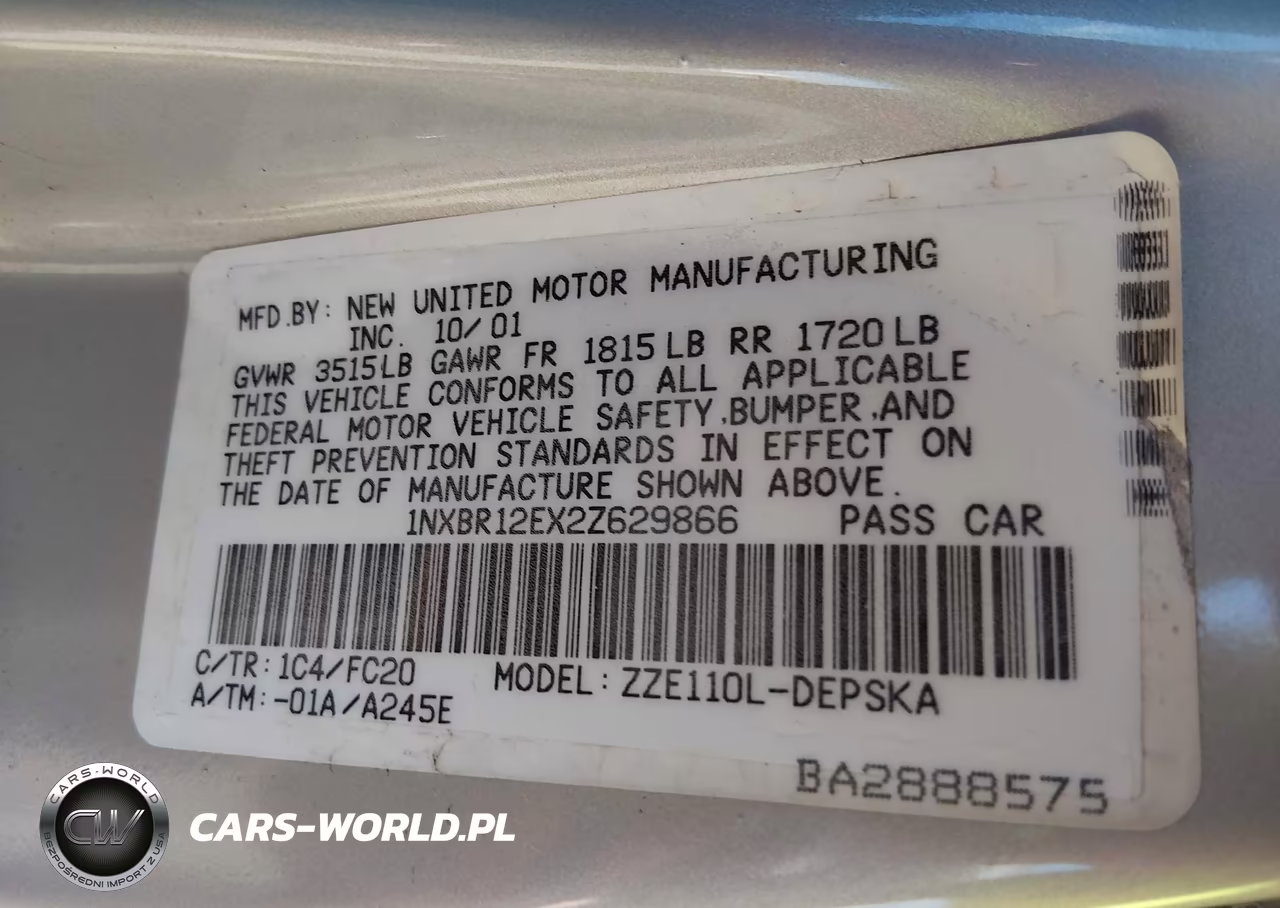 2002 Toyota Corolla S VIN:1NXBR12EX2Z629866 - 9