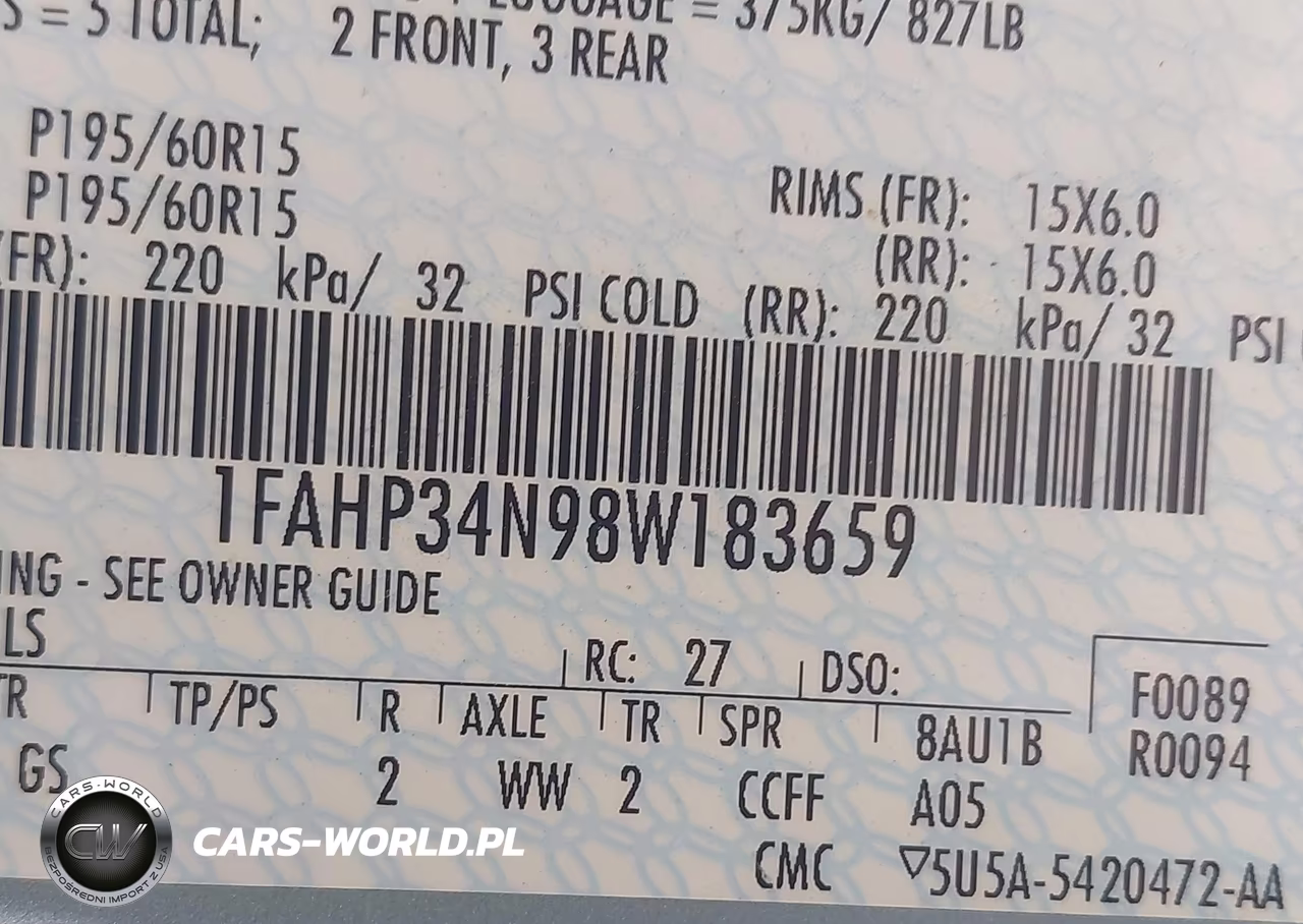 2008 Ford Focus S VIN:1FAHP34N98W183659 - 9