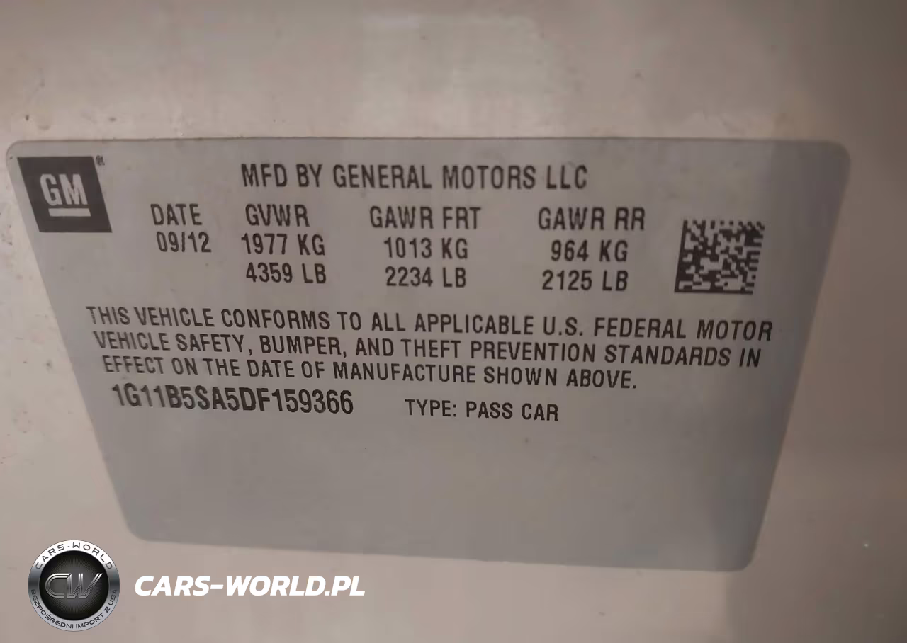 2013 Chevrolet Malibu 1Ls VIN:1G11B5SA5DF159366 - 9