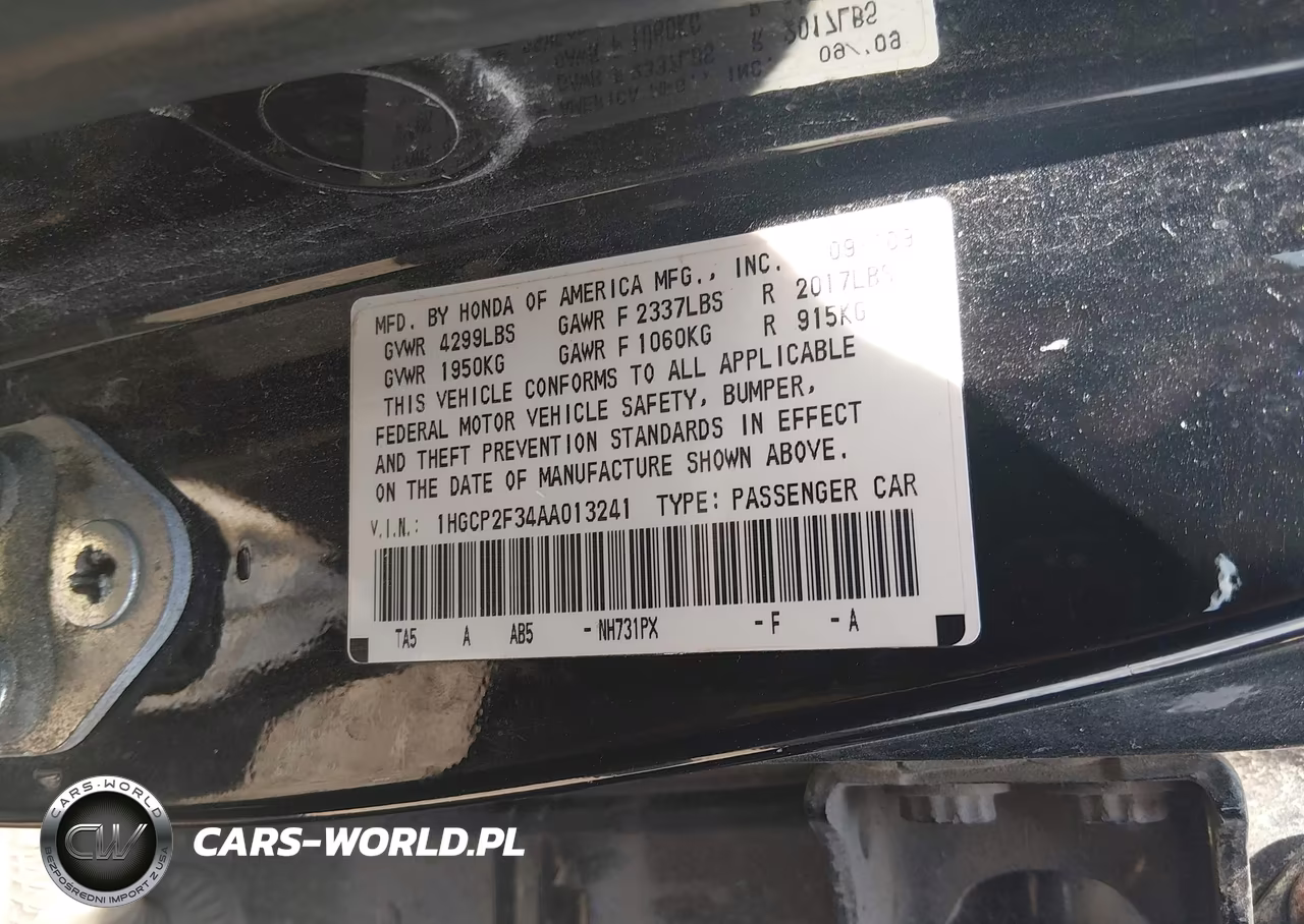 2010 Honda Accord 2.4 Lx VIN:1HGCP2F34AA013241 - 9