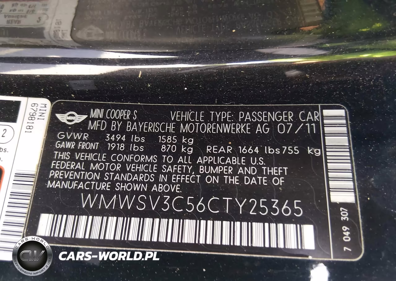 2012 Mini Cooper S VIN:WMWSV3C56CTY25365 - 9
