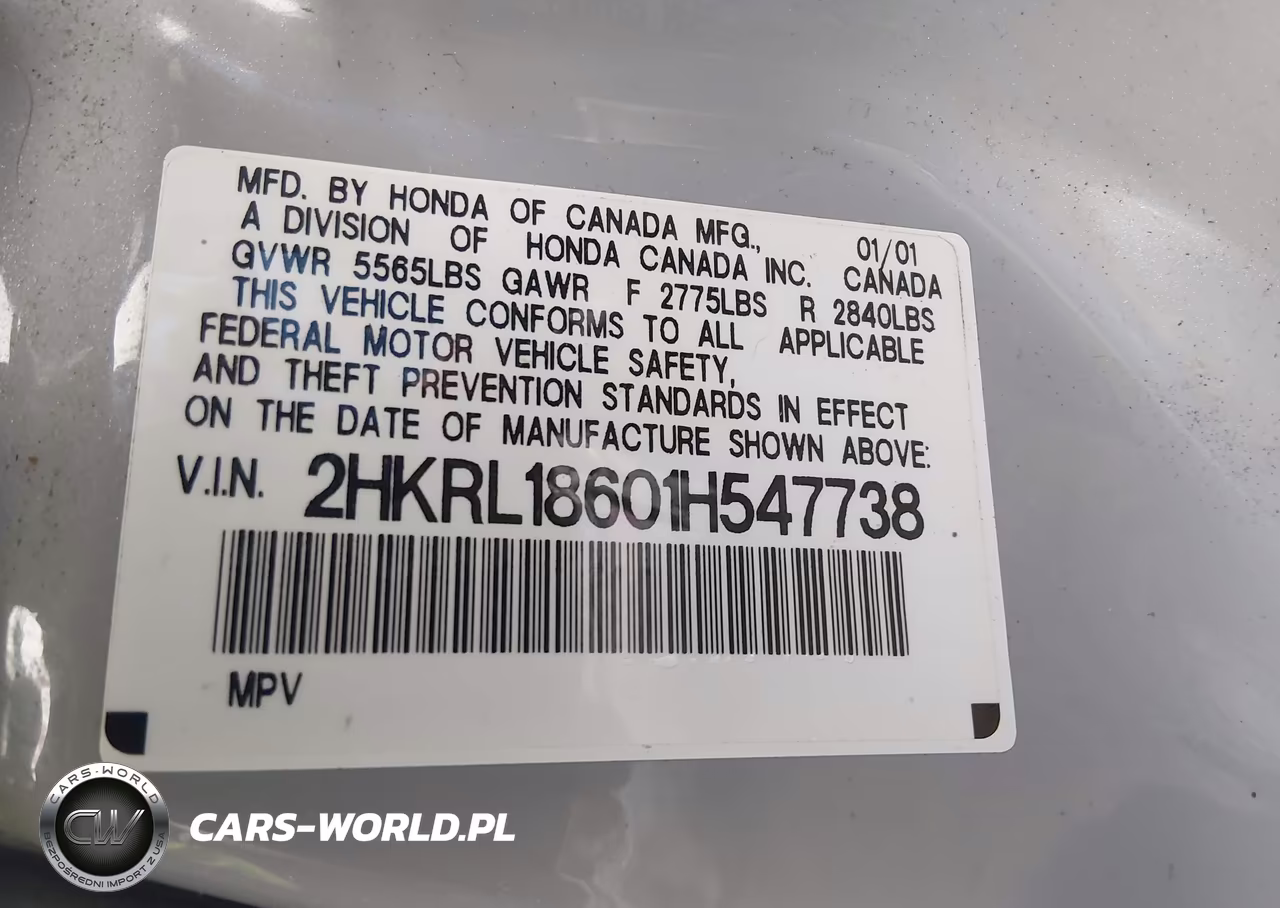 2001 Honda Odyssey Ex VIN:2HKRL18601H547738 - 9
