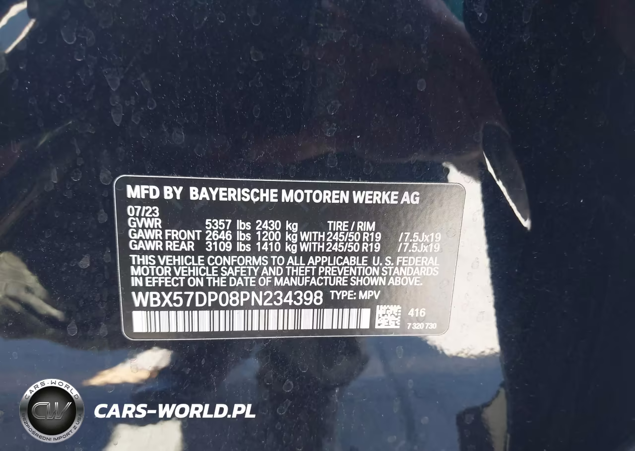 2023 BMW X3 xDrive30I VIN:WBX57DP08PN234398 - 9