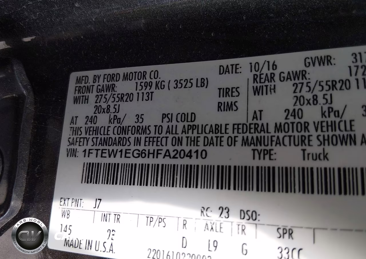 2017 Ford F-150 Platinum VIN:1FTEW1EG6HFA20410 - 9