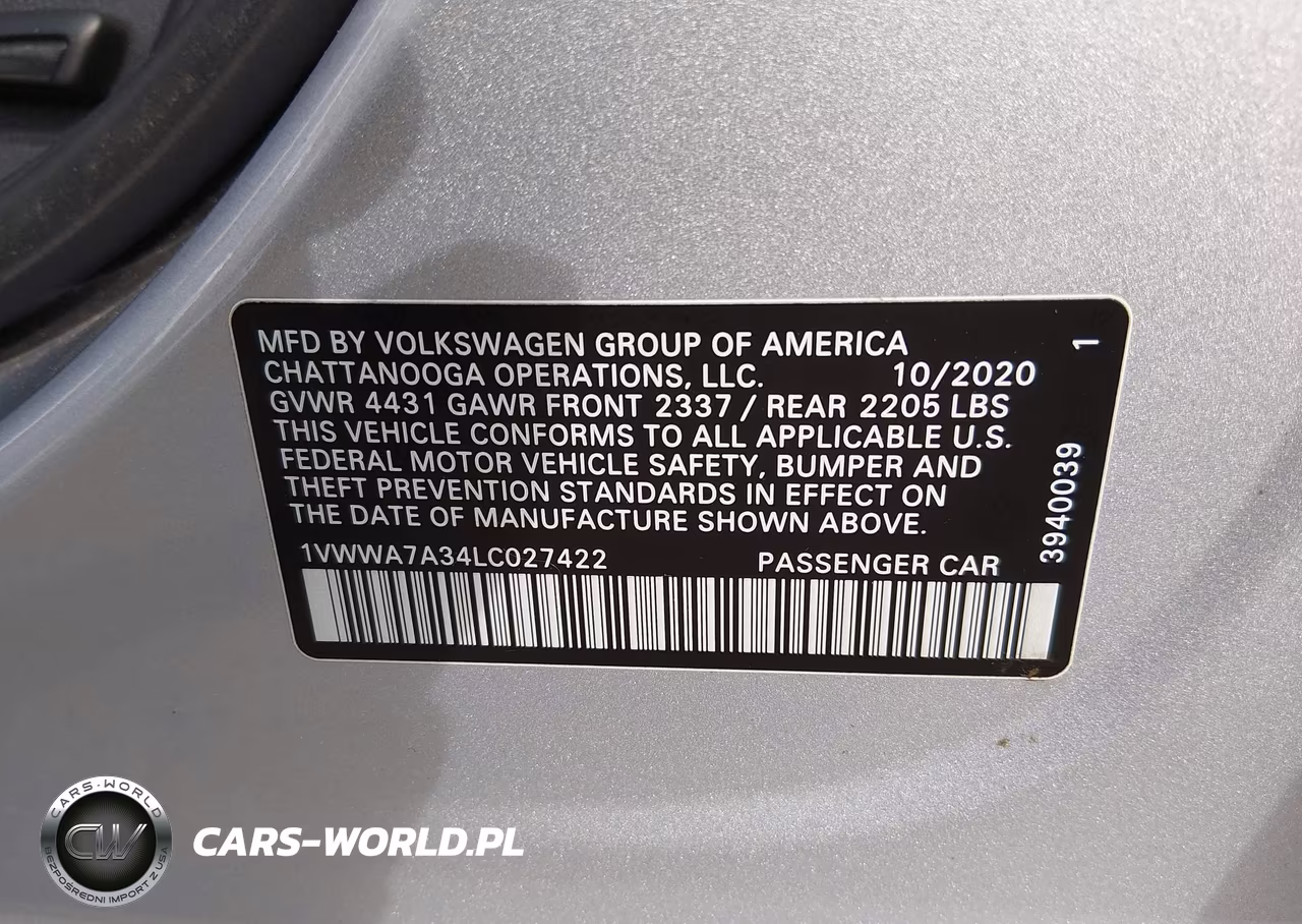 2020 Volkswagen Passat 2.0T Se VIN:1VWWA7A34LC027422 - 9
