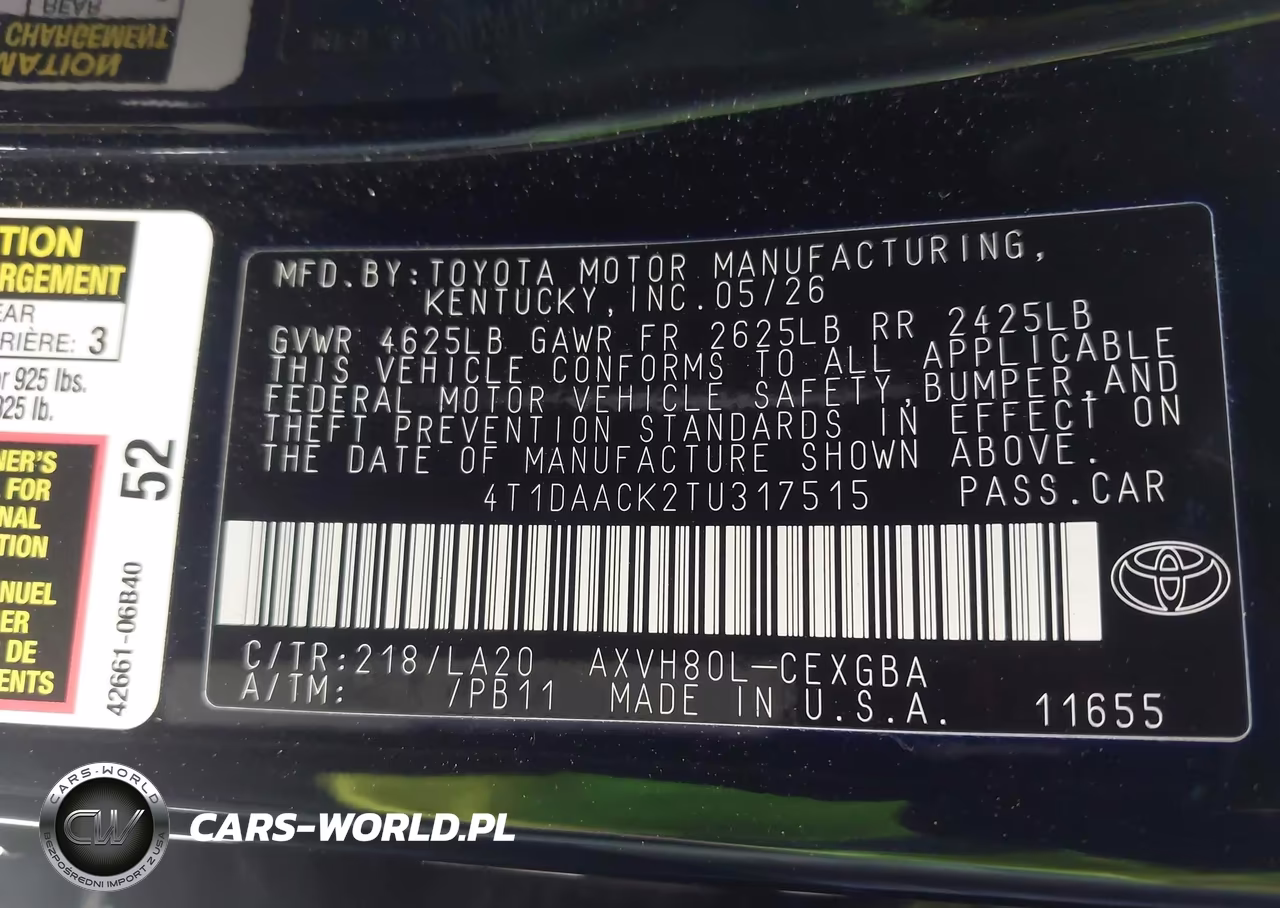 2026 Toyota Camry Xle VIN:4T1DAACK2TU317515 - 9
