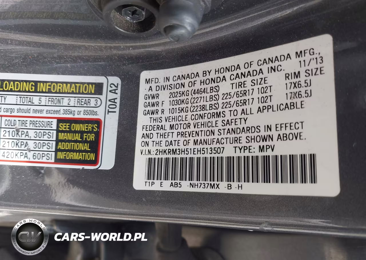 2014 Honda Cr-V Ex VIN:2HKRM3H51EH513507 - 9