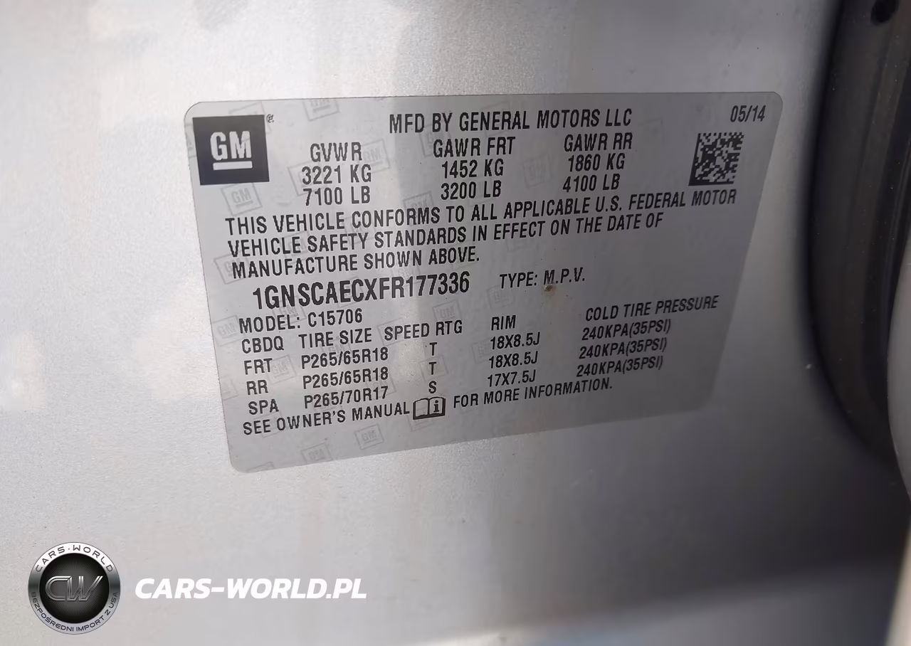 2015 Chevrolet Tahoe Ls VIN:1GNSCAECXFR177336 - 9