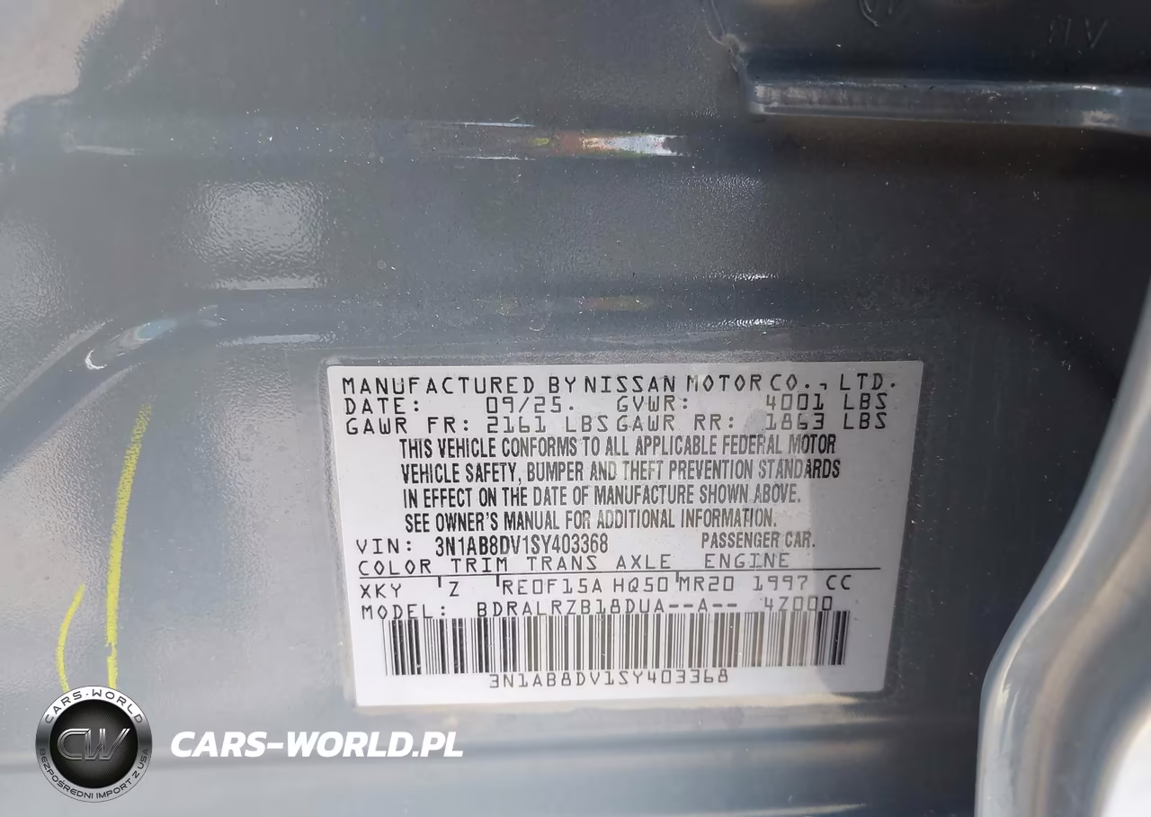 2025 Nissan Sentra Sr VIN:3N1AB8DV1SY403368 - 9
