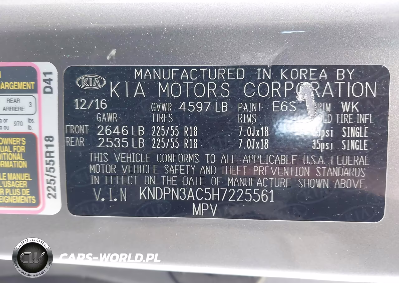 2017 Kia Sportage Ex VIN:KNDPN3AC5H7225561 - 9