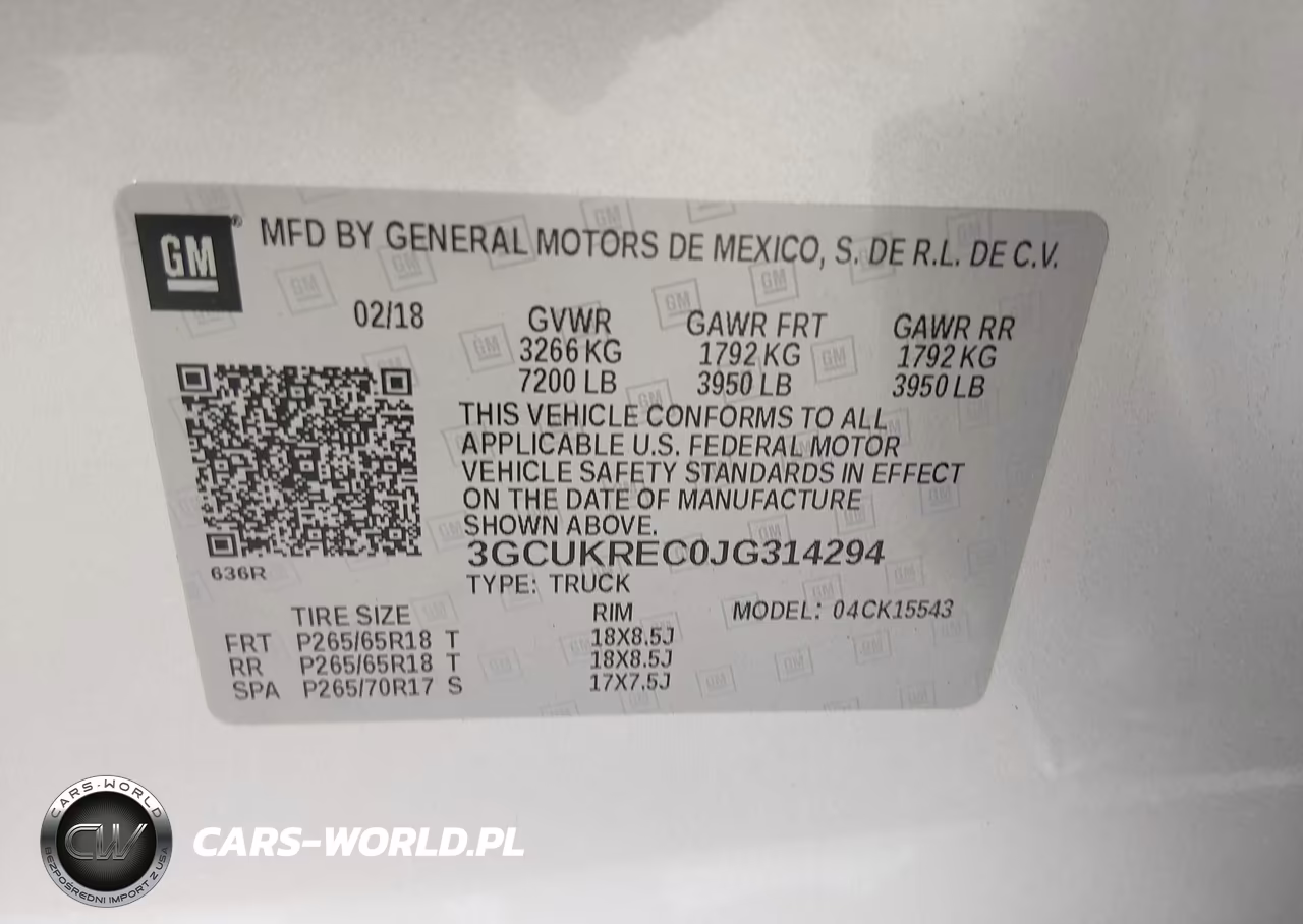 2018 Chevrolet Silverado 1500 2Lt VIN:3GCUKREC0JG314294 - 9