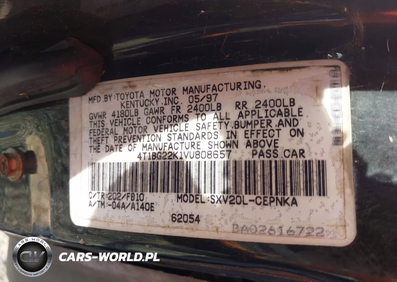 1997 Toyota Camry Le VIN:4T1BG22K1VU808657 - 9