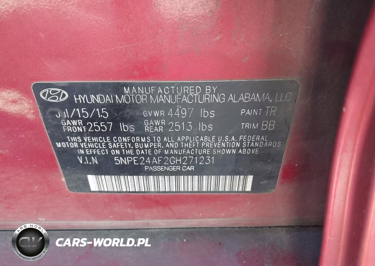 2016 Hyundai Sonata Se VIN:5NPE24AF2GH271231 - 9