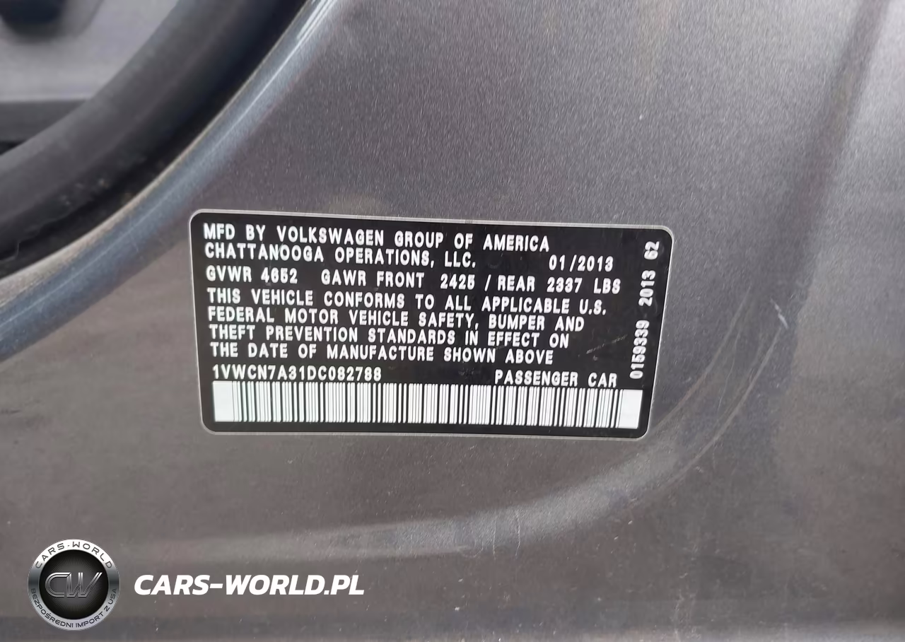 2013 Volkswagen Passat 2.0L Tdi Sel Premium VIN:1VWCN7A31DC082788 - 9