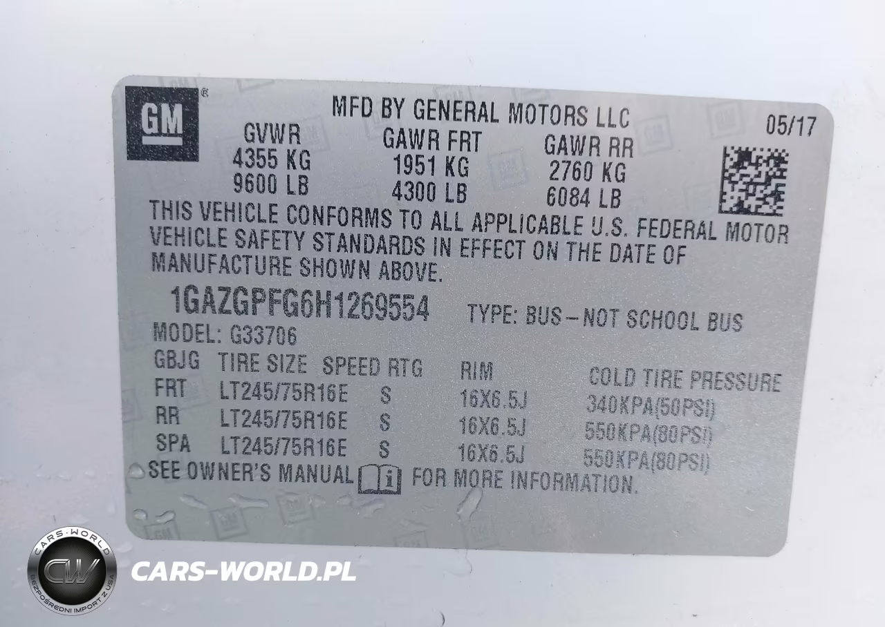 2017 Chevrolet Express 3500 Lt VIN:1GAZGPFG6H1269554 - 9