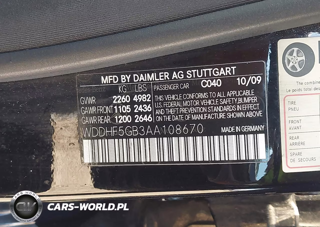 2010 Mercedes-Benz E 350 VIN:WDDHF5GB3AA108670 - 9