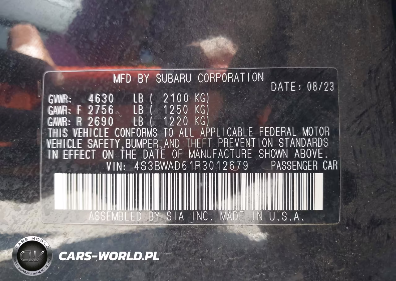 2024 Subaru Legacy Premium VIN:4S3BWAD61R3012679 - 9