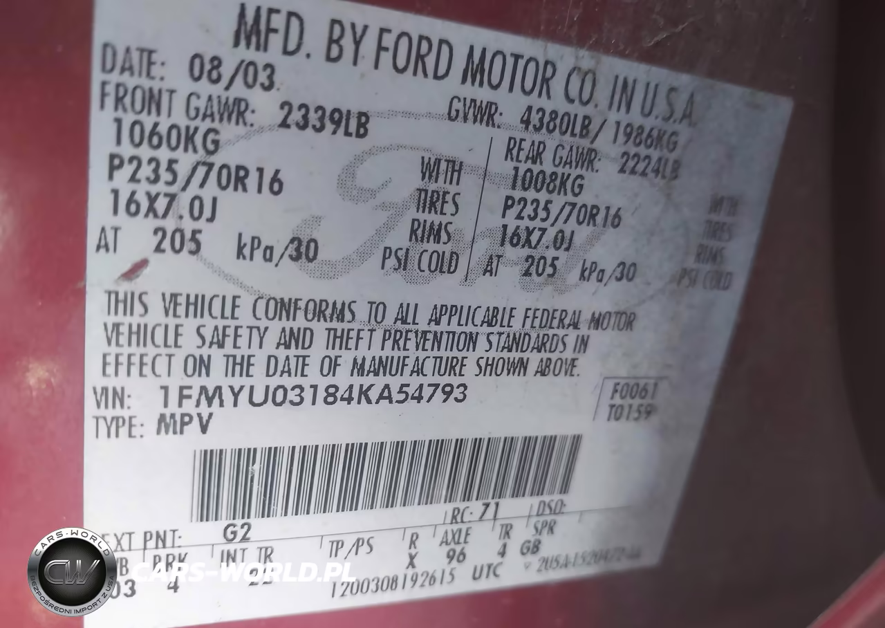2004 Ford Escape Xlt VIN:1FMYU03184KA54793 - 9