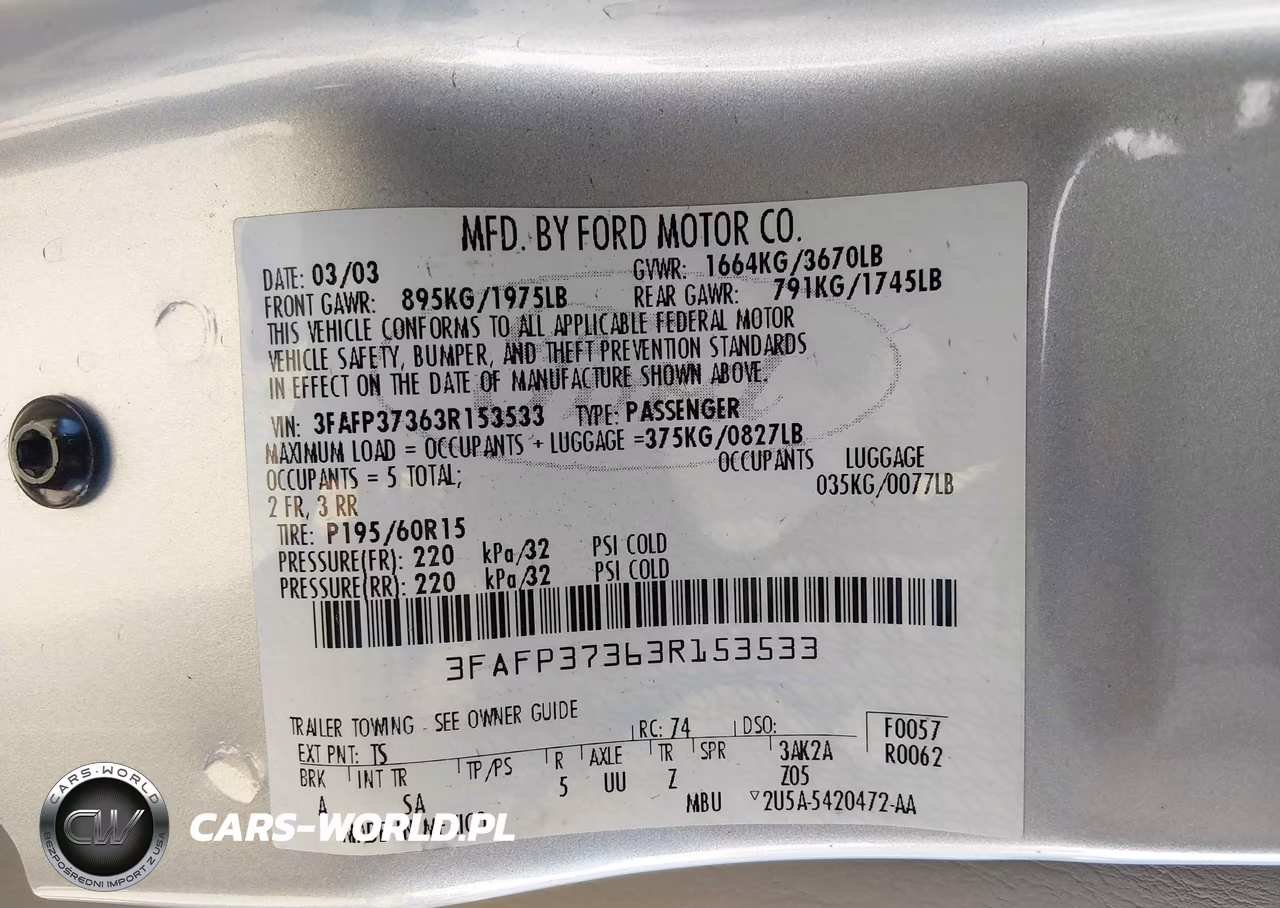 2003 Ford Focus Zx5 VIN:3FAFP37363R153533 - 9