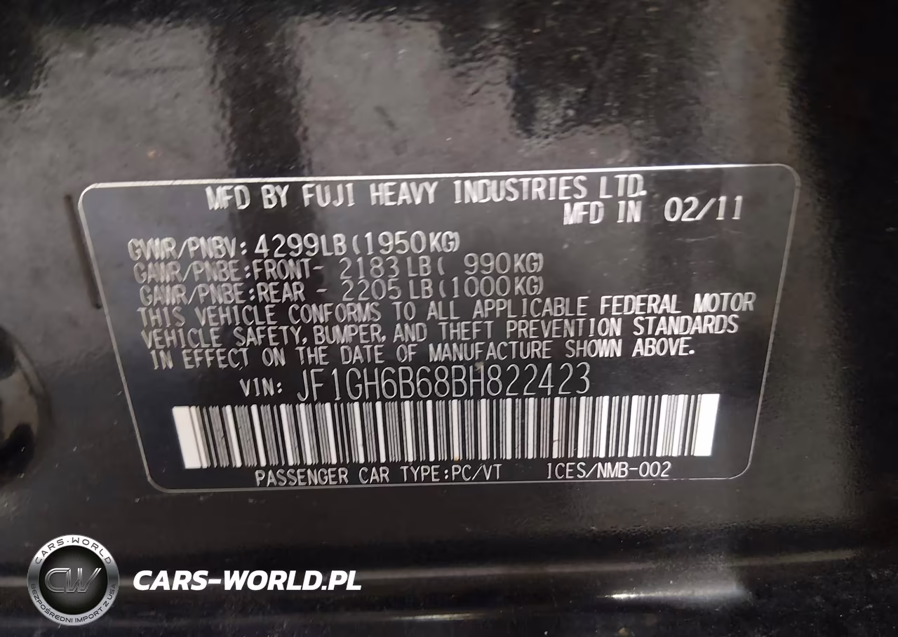 2011 Subaru Impreza 2.5I Premium VIN:JF1GH6B68BH822423 - 9