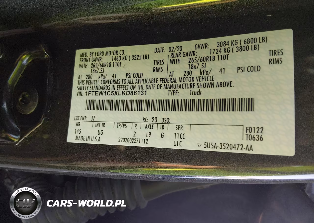 2020 Ford F-150 Xlt VIN:1FTEW1C5XLKD86131 - 9