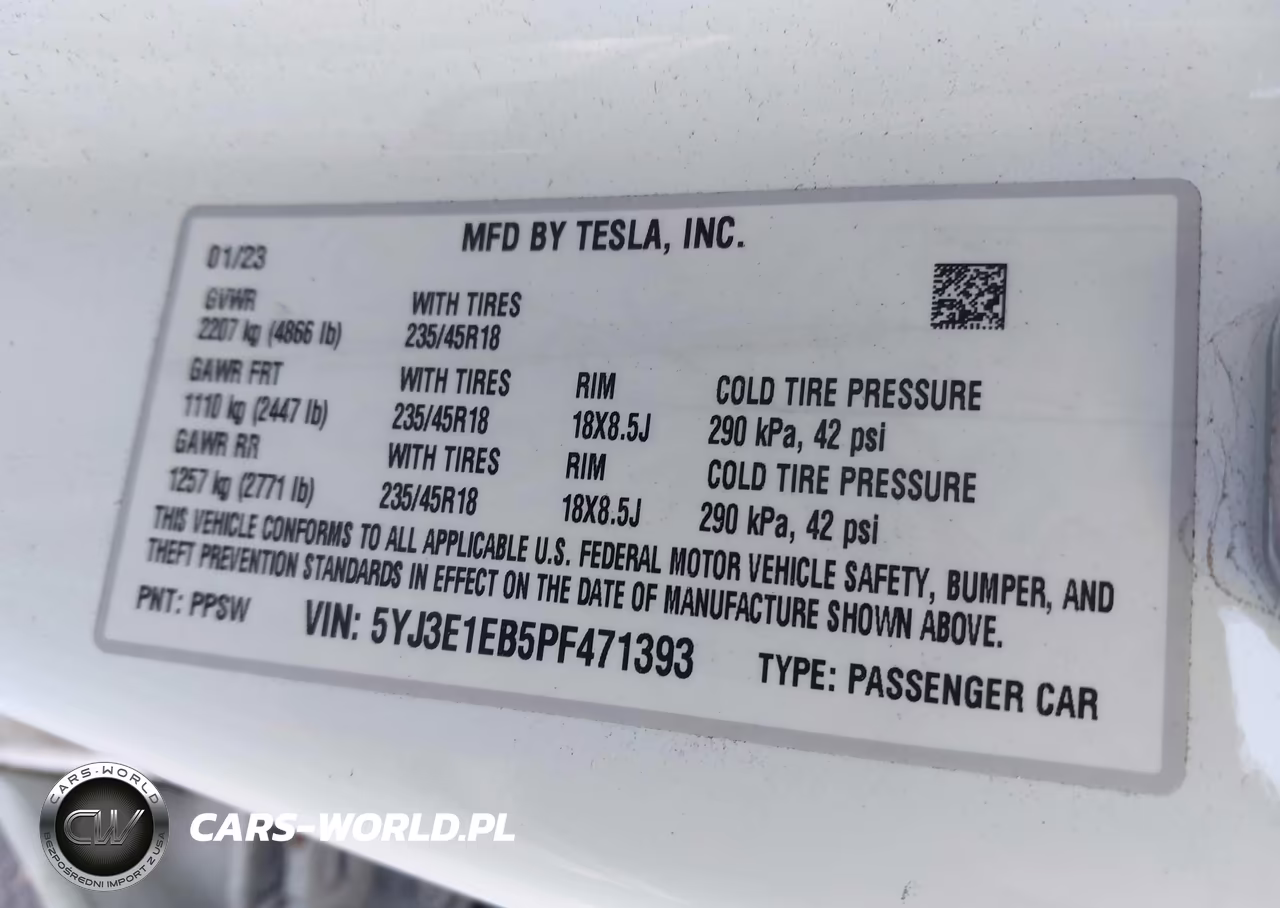 2023 Tesla Model 3 Long Range Dual Motor All-Wheel Drive VIN:5YJ3E1EB5PF471393 - 9