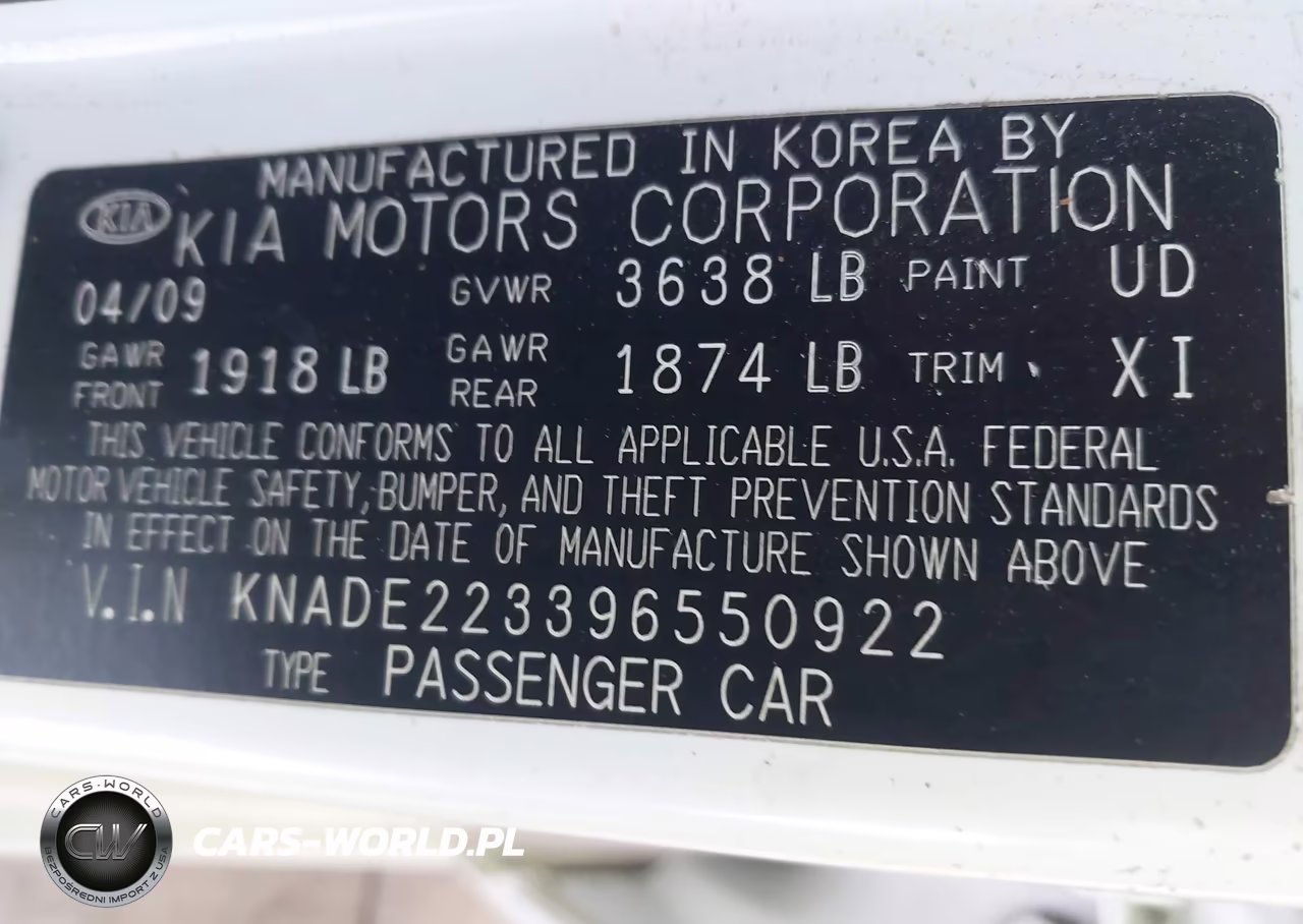 2009 Kia Rio Lx VIN:KNADE223396550922 - 9